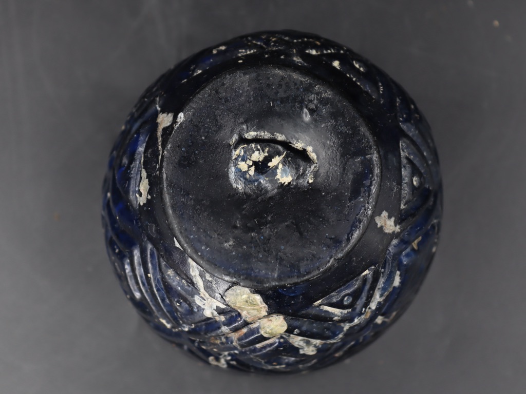 A Sasanian linear-cut blue glass bowl, 11th/12th CenturyA Sasanian linear-cut blue glass bowl, - Image 7 of 7