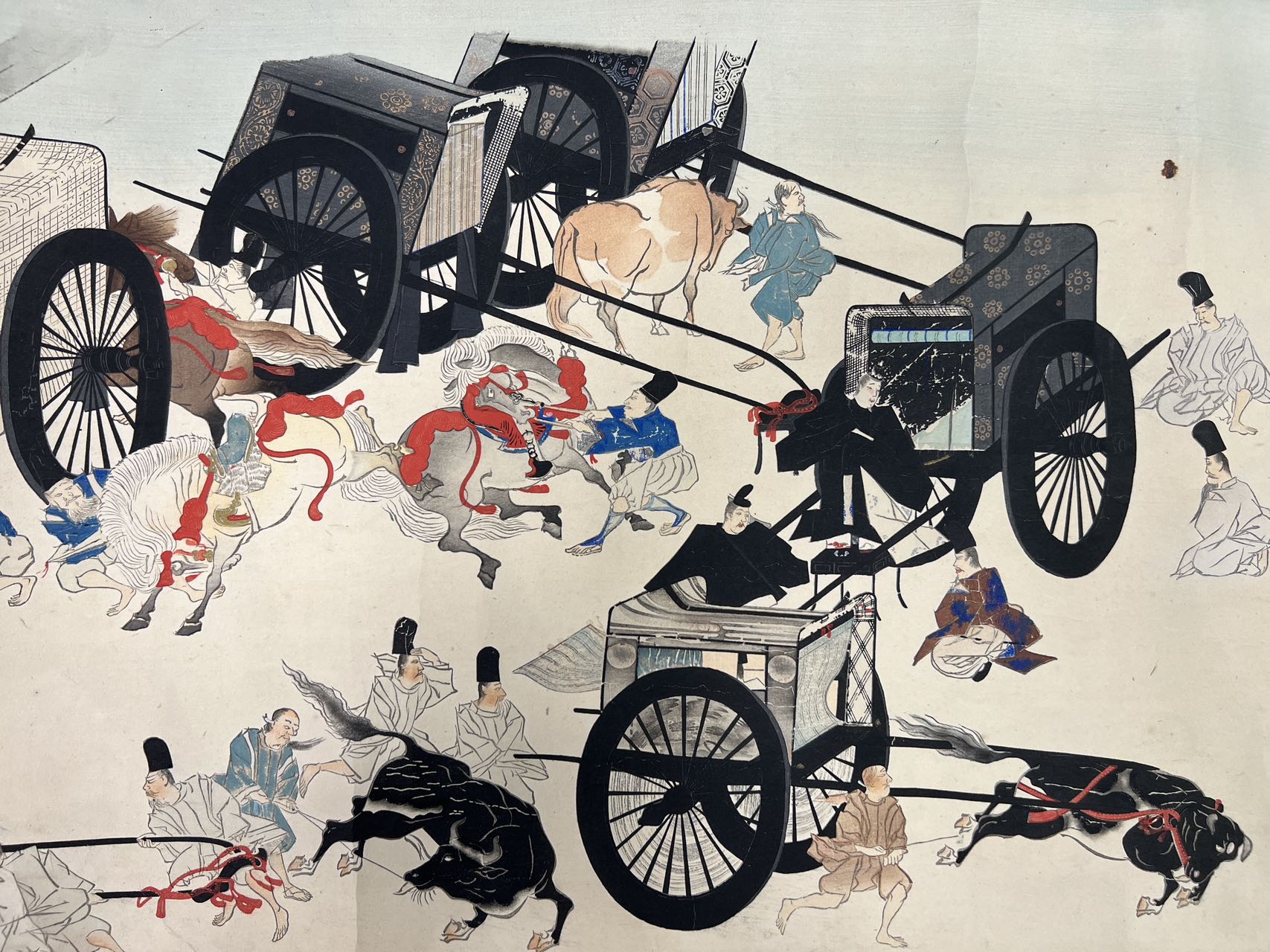 A Print of Heiji Monogatari Emaki, 1919.A long hand scroll of Heiji Monogatari Emaki, printed in - Image 13 of 23