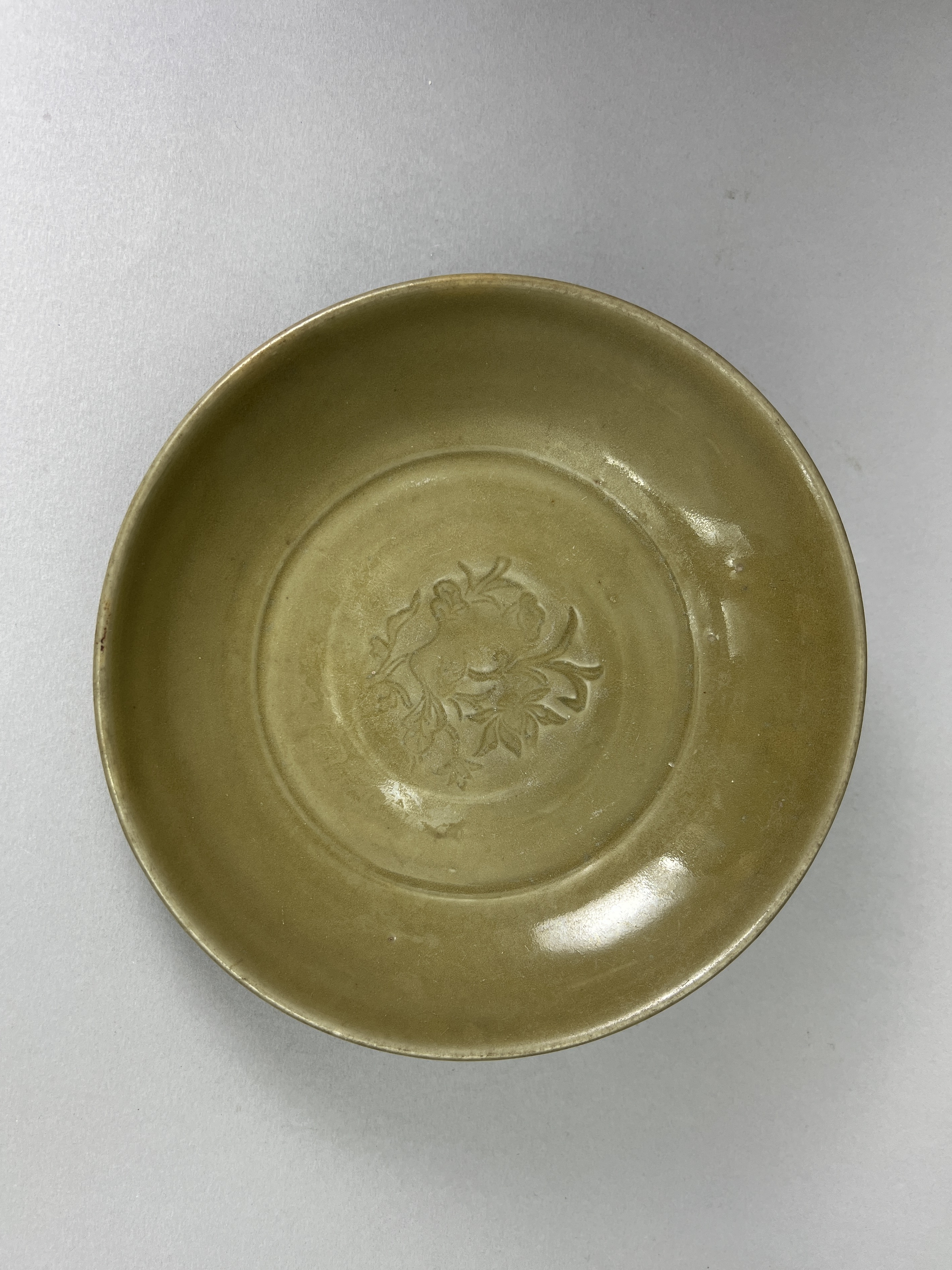 A Celadon Dish, Ming dynasty,and Qingbai Dish, Yuan dynastythe celadon dish with impressed central - Image 3 of 11