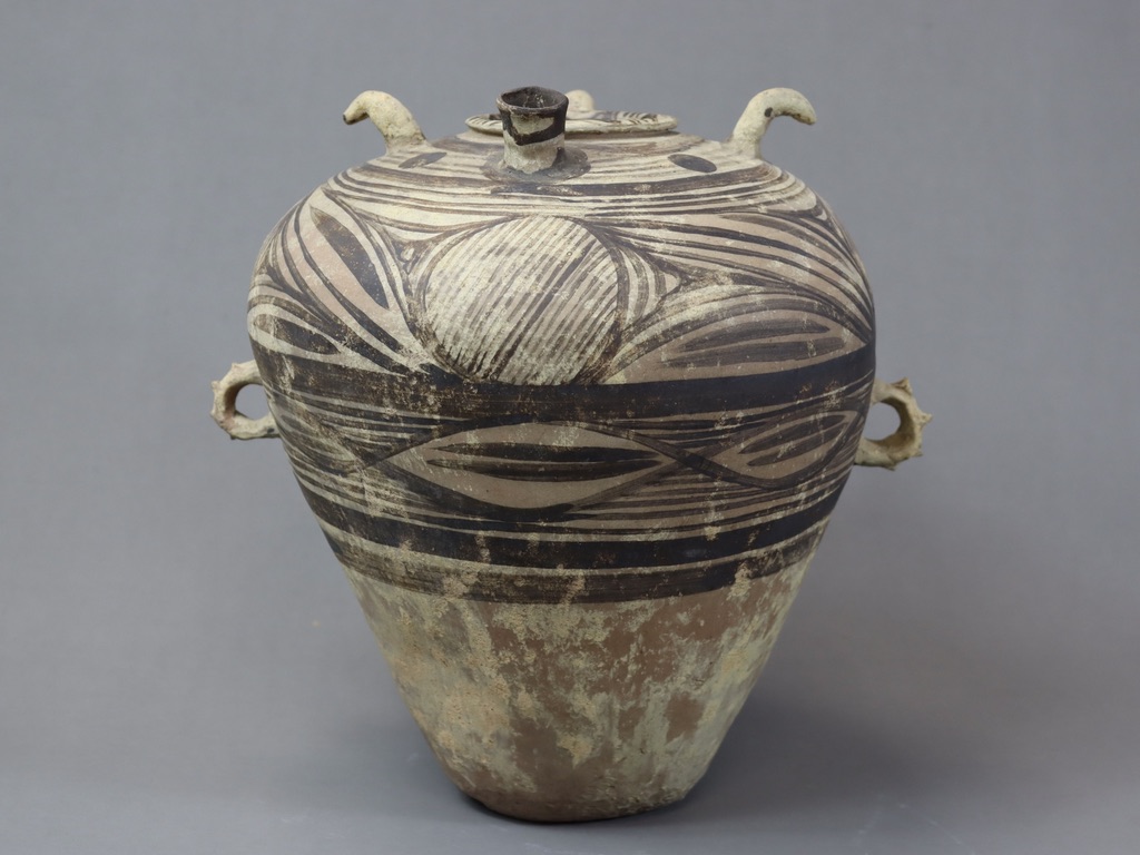 A Painted Pottery Jar, Majiayao cultureA painted pottery storage jar, Late Neolithic period, - Image 2 of 7