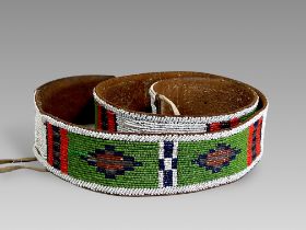 Native American Northern Plains Beaded Horse Harness. USA ca. Early 20th Century.A horse harness