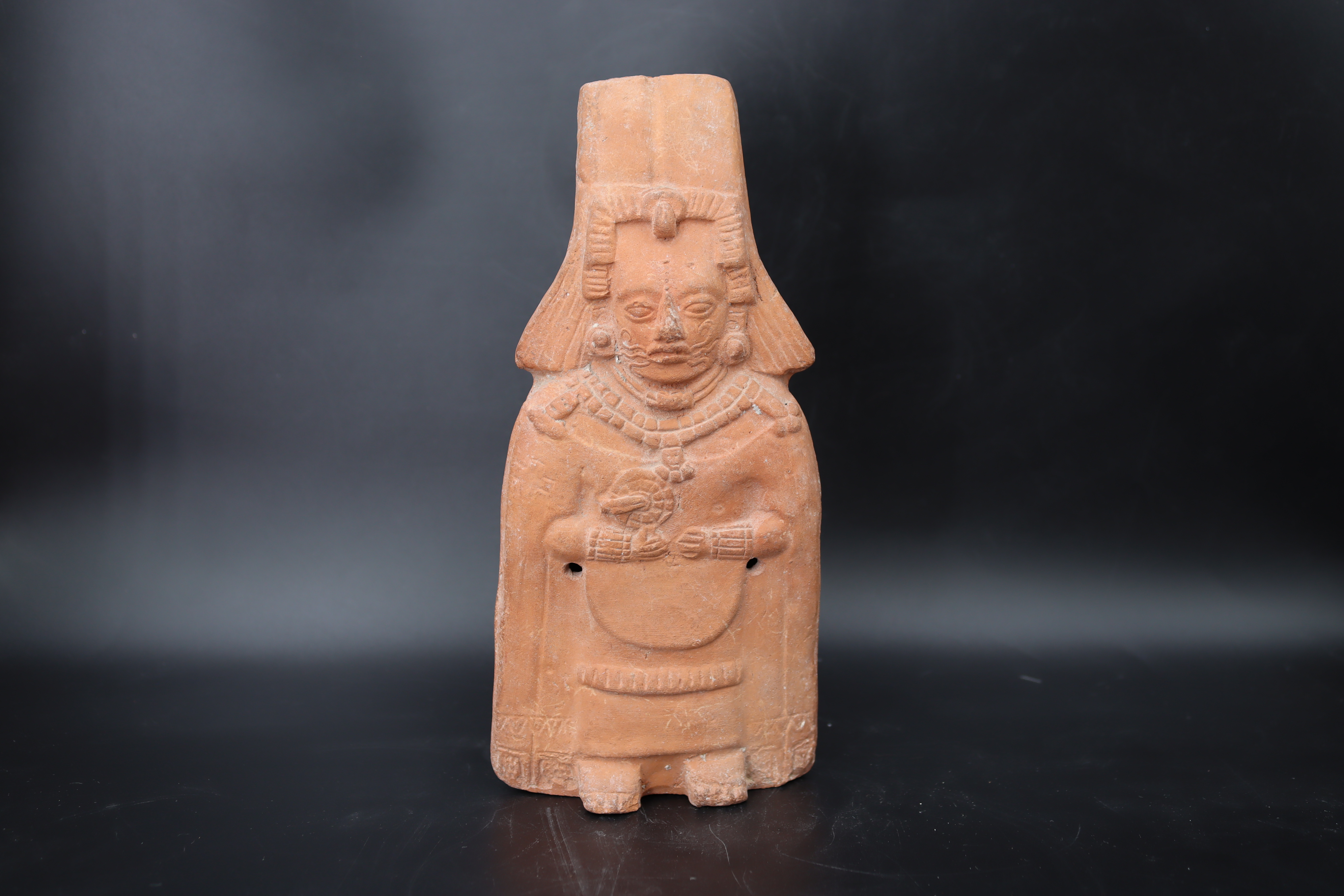 A Mayan Classic Period Priest Figurine. Maya lands. ca. 600-900 AD.The very fine pottery figurine - Image 7 of 13