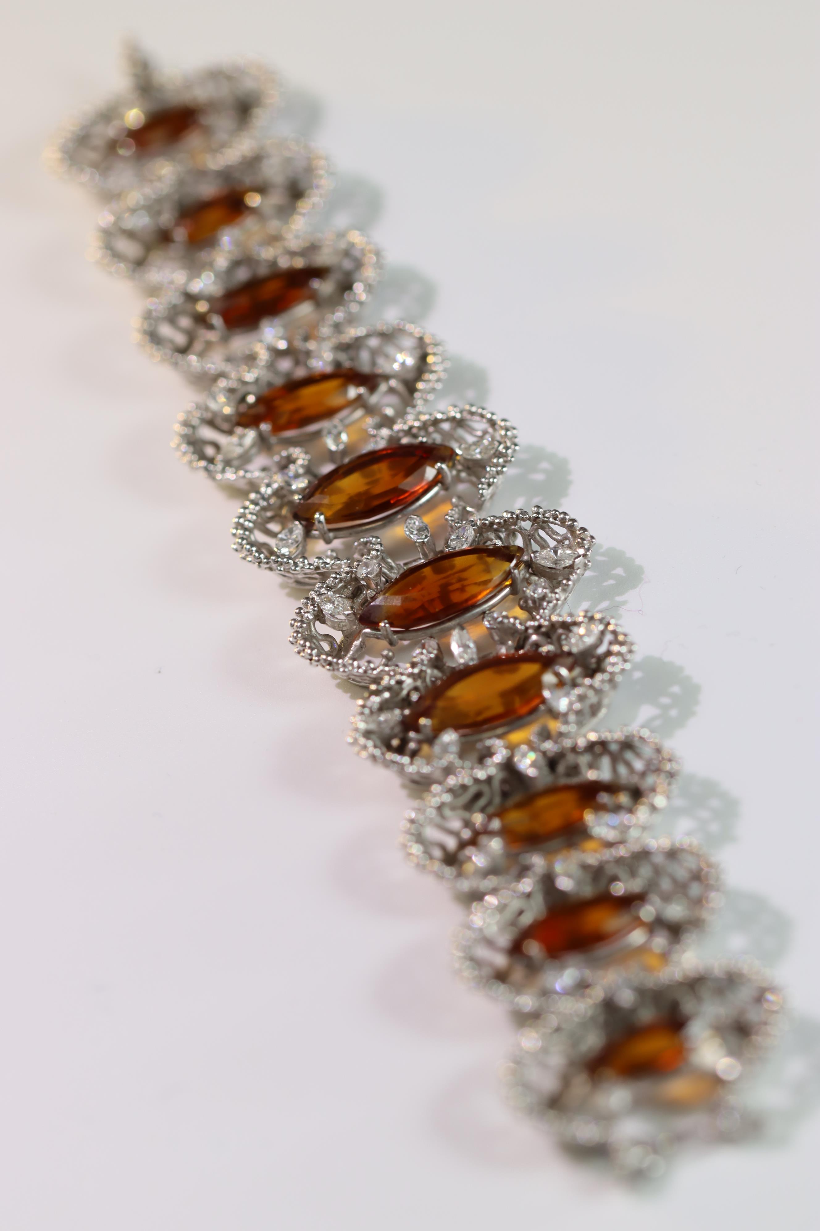 A John Donald white Gold Bracelet with Citrines, signed JAD in cartouche dated 1973ï¼ŒBritish - Image 14 of 21