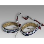 Native American Plains Beaded Horse Harness. USA ca. Early 20th Century.A pair of leather armbands