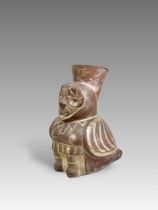 A Moche Culture Ai Apaec Owl Human Vessel. Peru ca. 100-700 AD.The rare vessel depicting Ai Apaec,