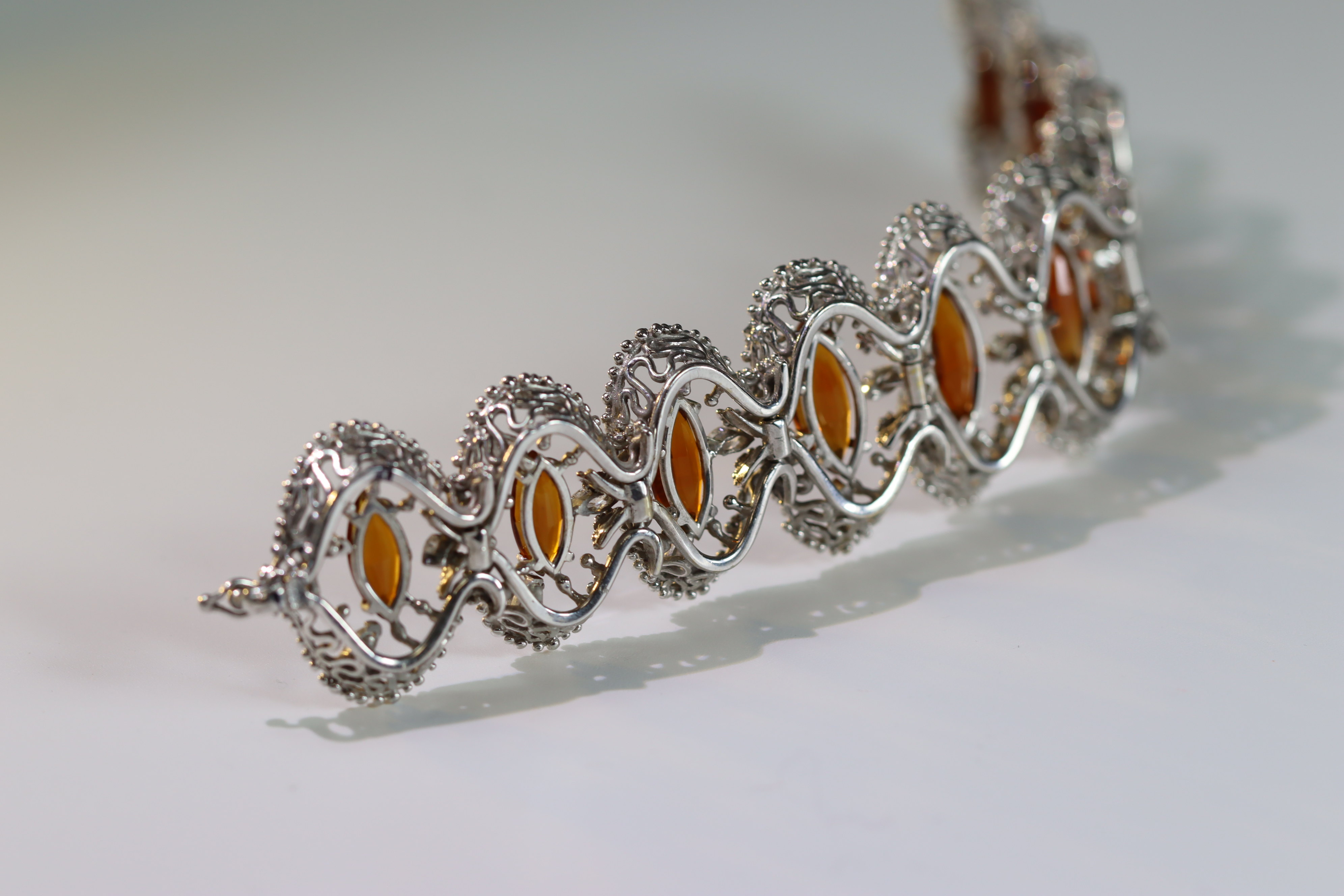 A John Donald white Gold Bracelet with Citrines, signed JAD in cartouche dated 1973ï¼ŒBritish - Image 12 of 21