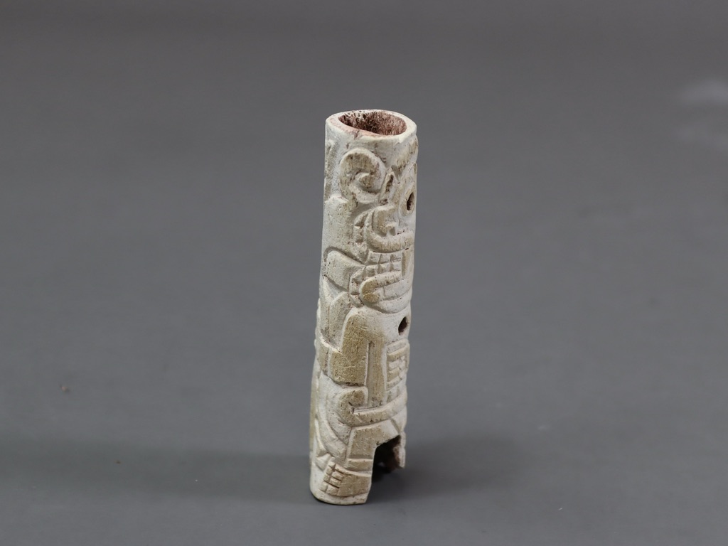 A Chavin Culture Bone Carving with Mythical Deities. Peru 900-250 BC.A good Chavin carving on
