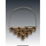 A Striking 18k Gold and Amethyst Necklace,. circa 1970s, designed by the Ecuadorean artist