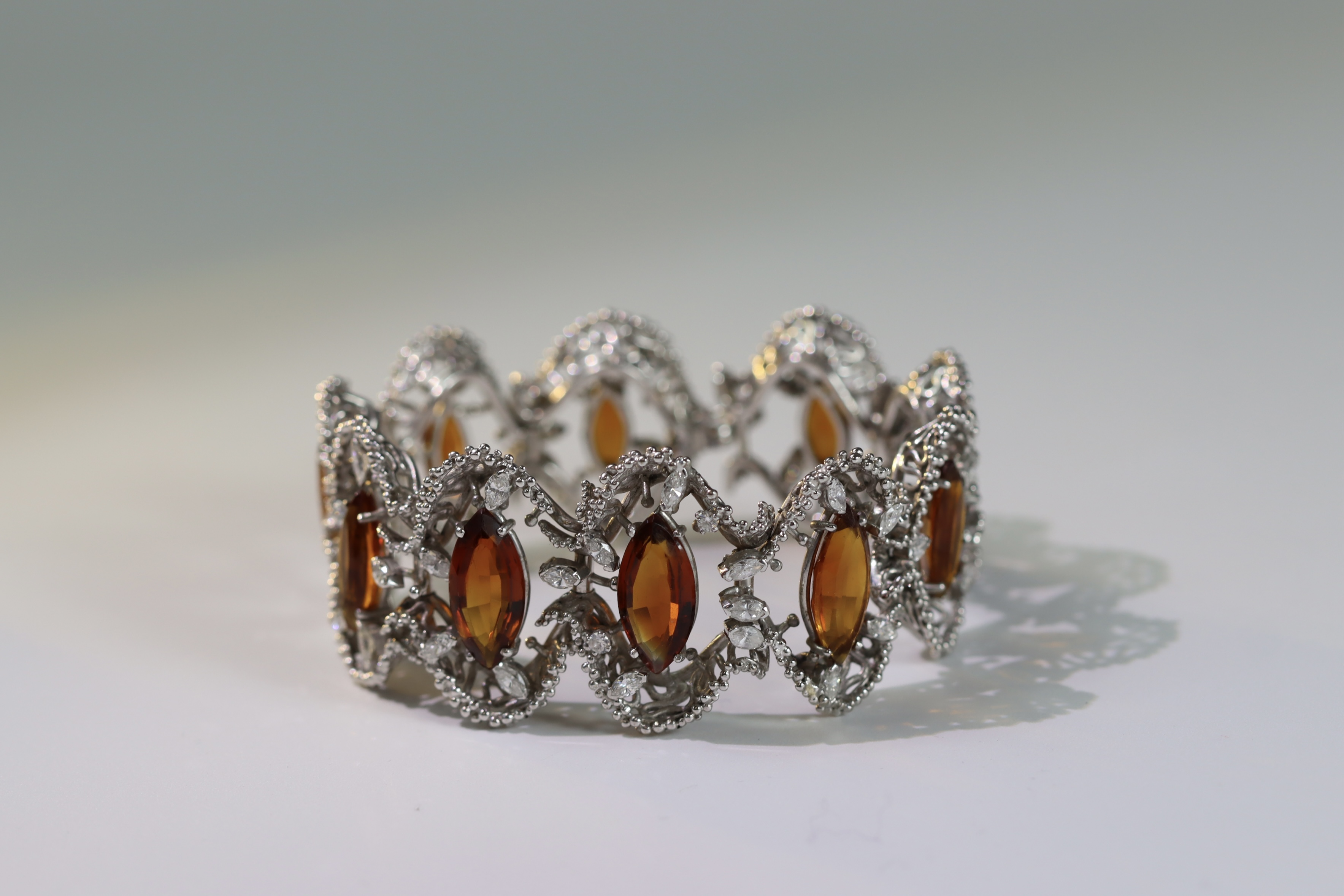 A John Donald white Gold Bracelet with Citrines, signed JAD in cartouche dated 1973ï¼ŒBritish - Image 2 of 21