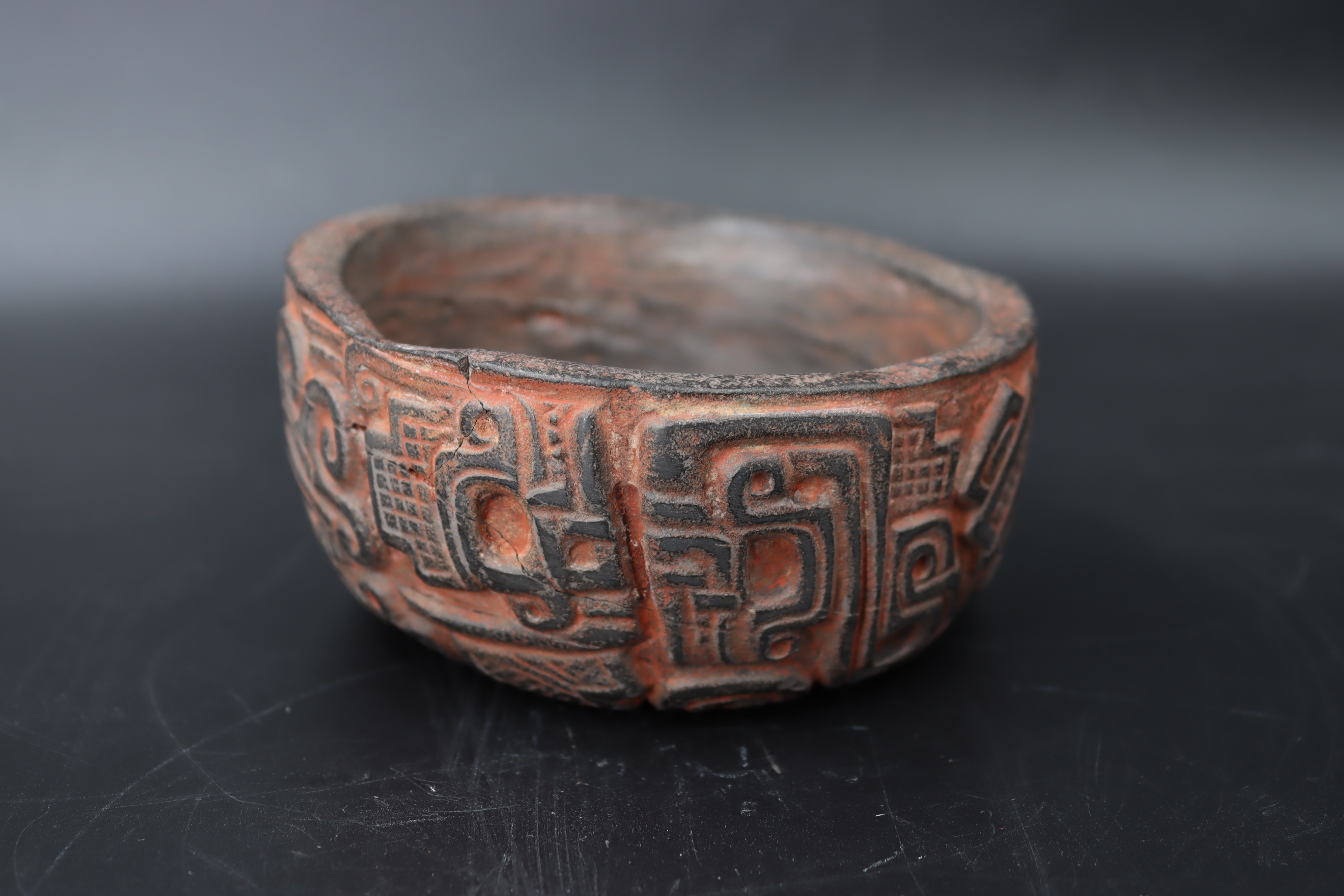 A Chavin Culture Stone Vessel with Mythical Figures. Peru ca. 900-250 BC.The carved and polished - Image 8 of 19