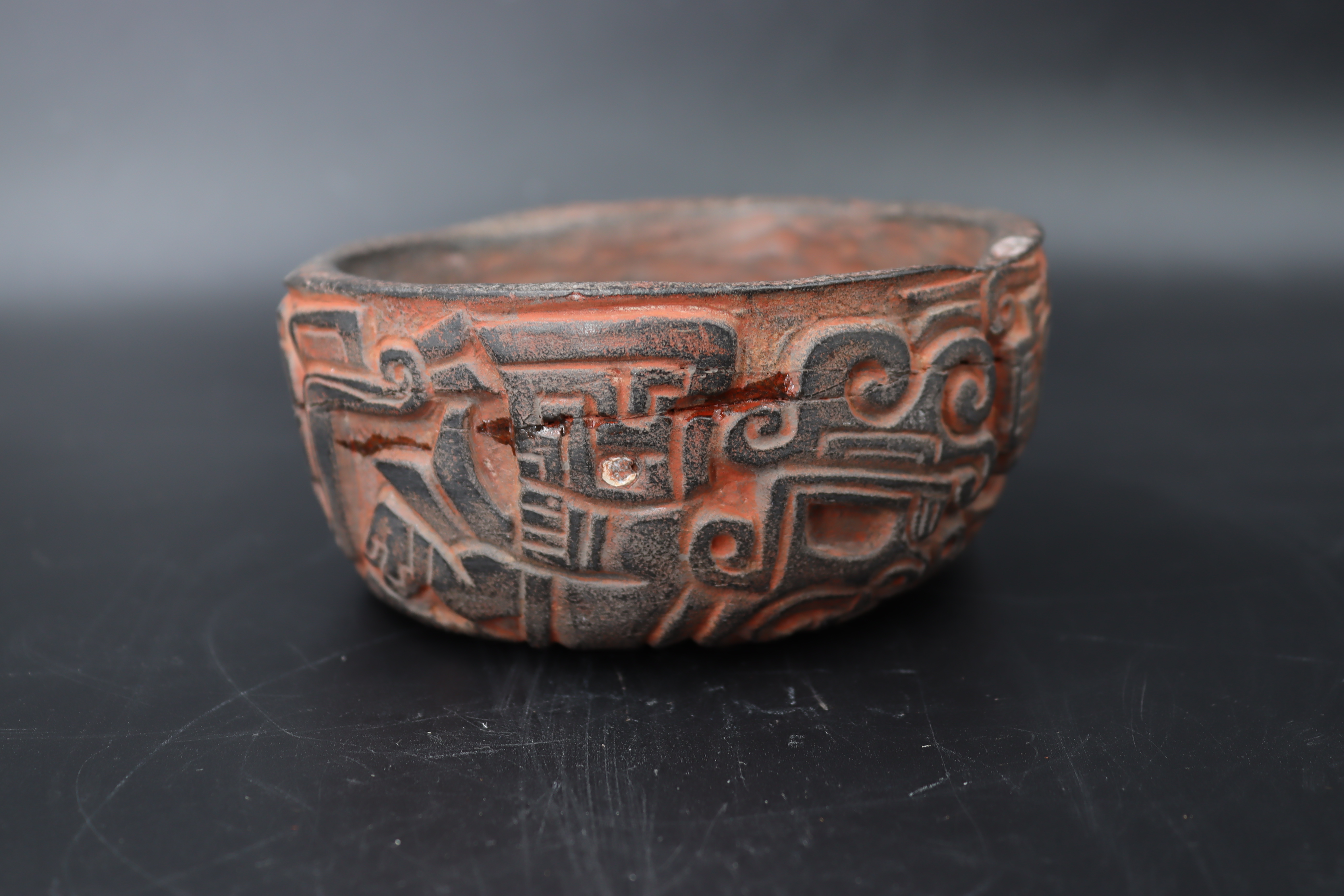 A Chavin Culture Stone Vessel with Mythical Figures. Peru ca. 900-250 BC.The carved and polished - Image 11 of 19