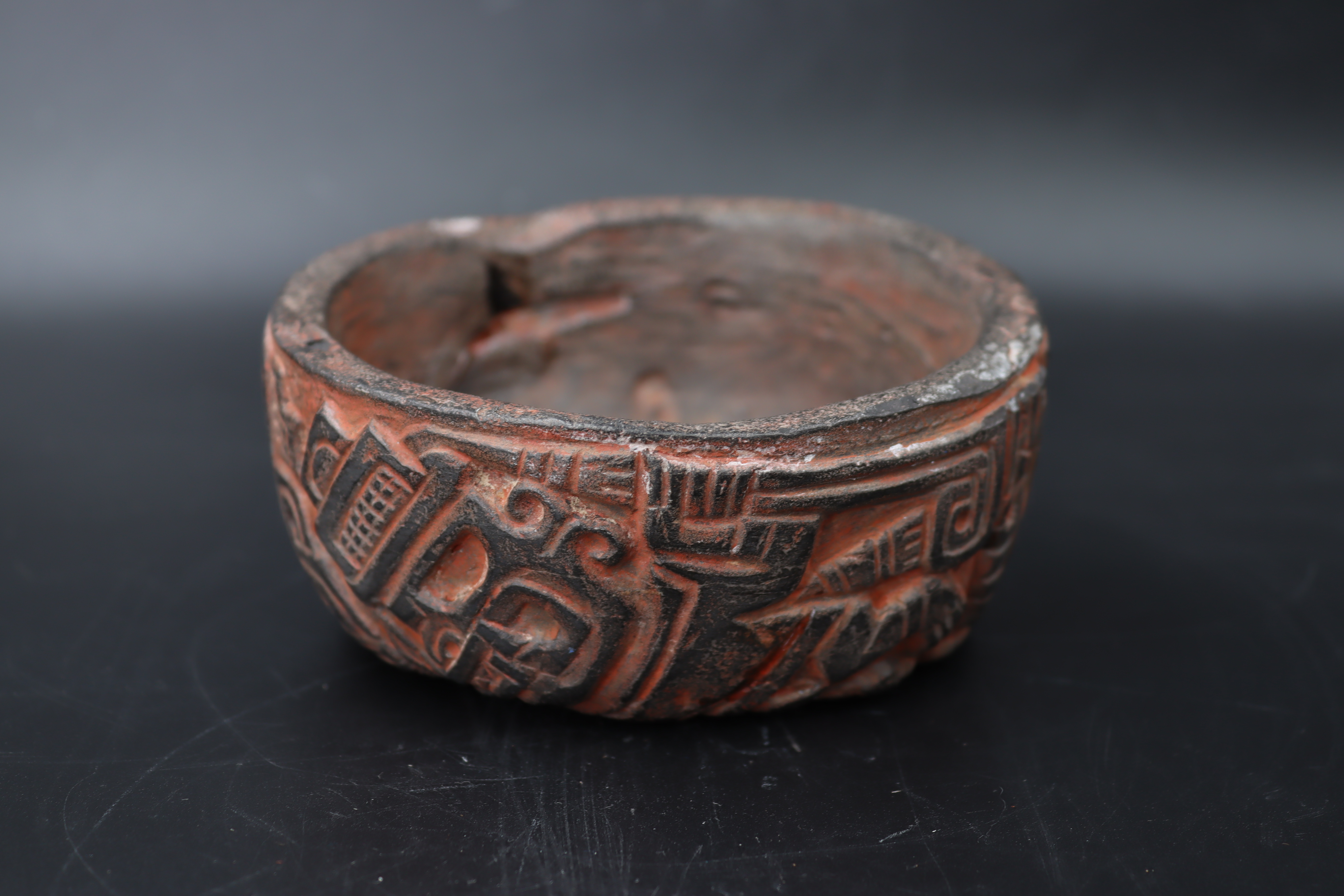 A Chavin Culture Stone Vessel with Mythical Figures. Peru ca. 900-250 BC.The carved and polished - Image 9 of 19