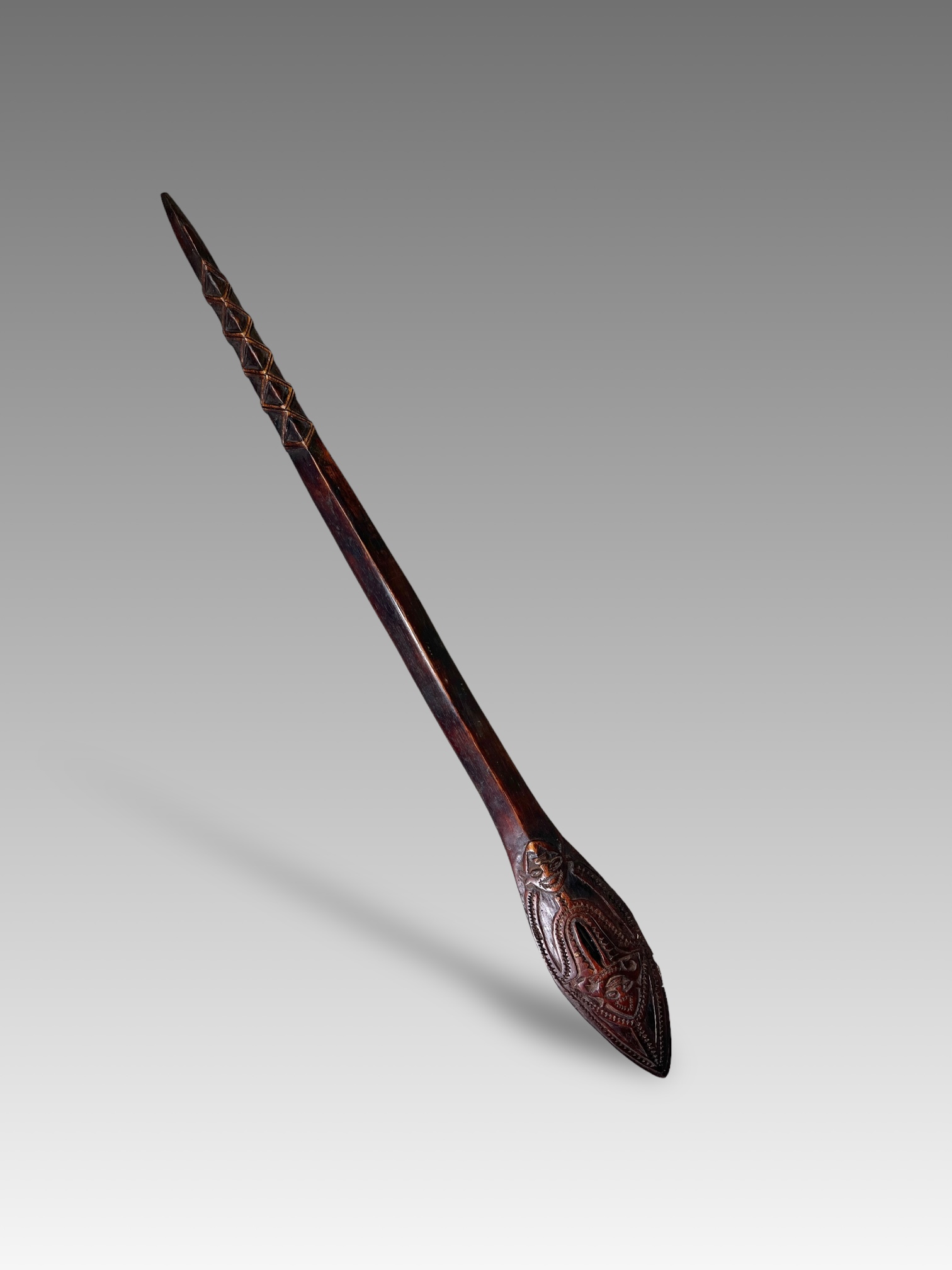 A Fine Prestige Wooden Staff Solomon Islands, Late 19th/early 20th century.This prestige staff