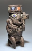 A Huari Wari Culture Wooden Figurine. Peru ca. 500-1000 AD.A wonderful wooden carving representing a