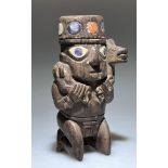A Huari Wari Culture Wooden Figurine. Peru ca. 500-1000 AD.A wonderful wooden carving representing a