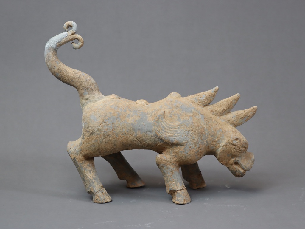 A Grey Pottery Chimera, Han dynastyA Grey Pottery Chimera, Han dynasty, the creature striding in - Image 2 of 7