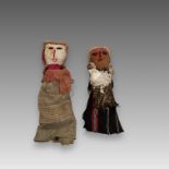 A Pair of Dolls with Chancay Culture Textiles. PeruA pair of dolls put together; using Chancay