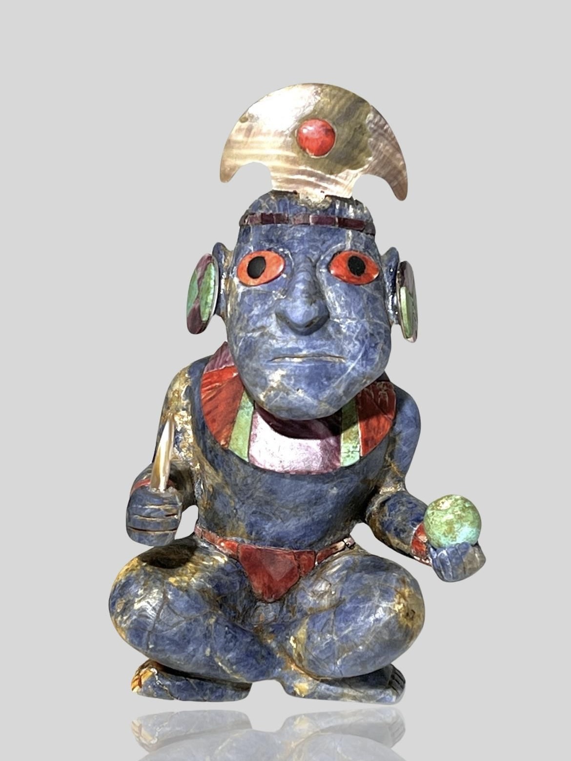 A Moche Culture Stone Figurine Carving. Peru, ca. 100-700 AD.A Sodalite stone carving figure