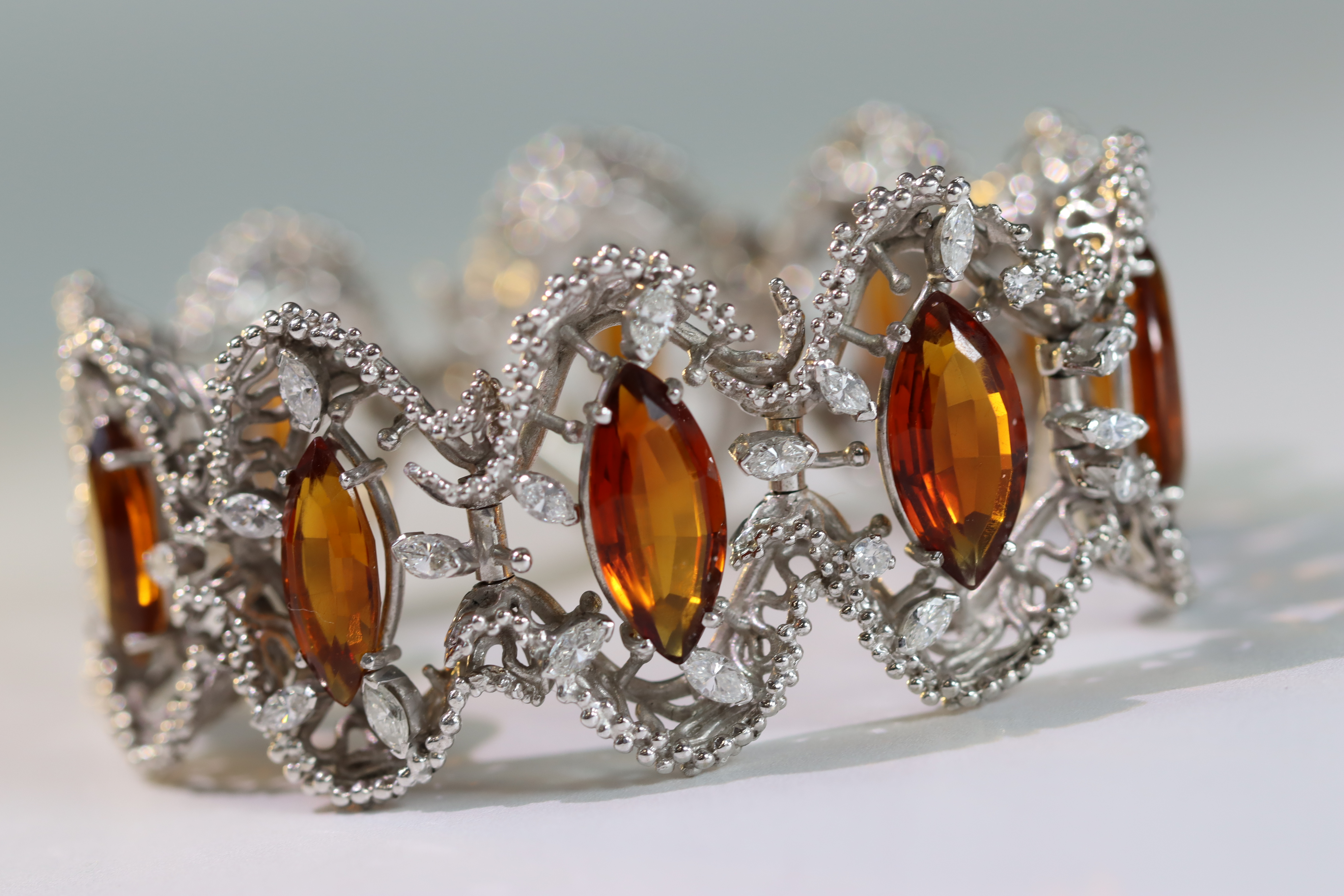A John Donald white Gold Bracelet with Citrines, signed JAD in cartouche dated 1973ï¼ŒBritish - Image 5 of 21