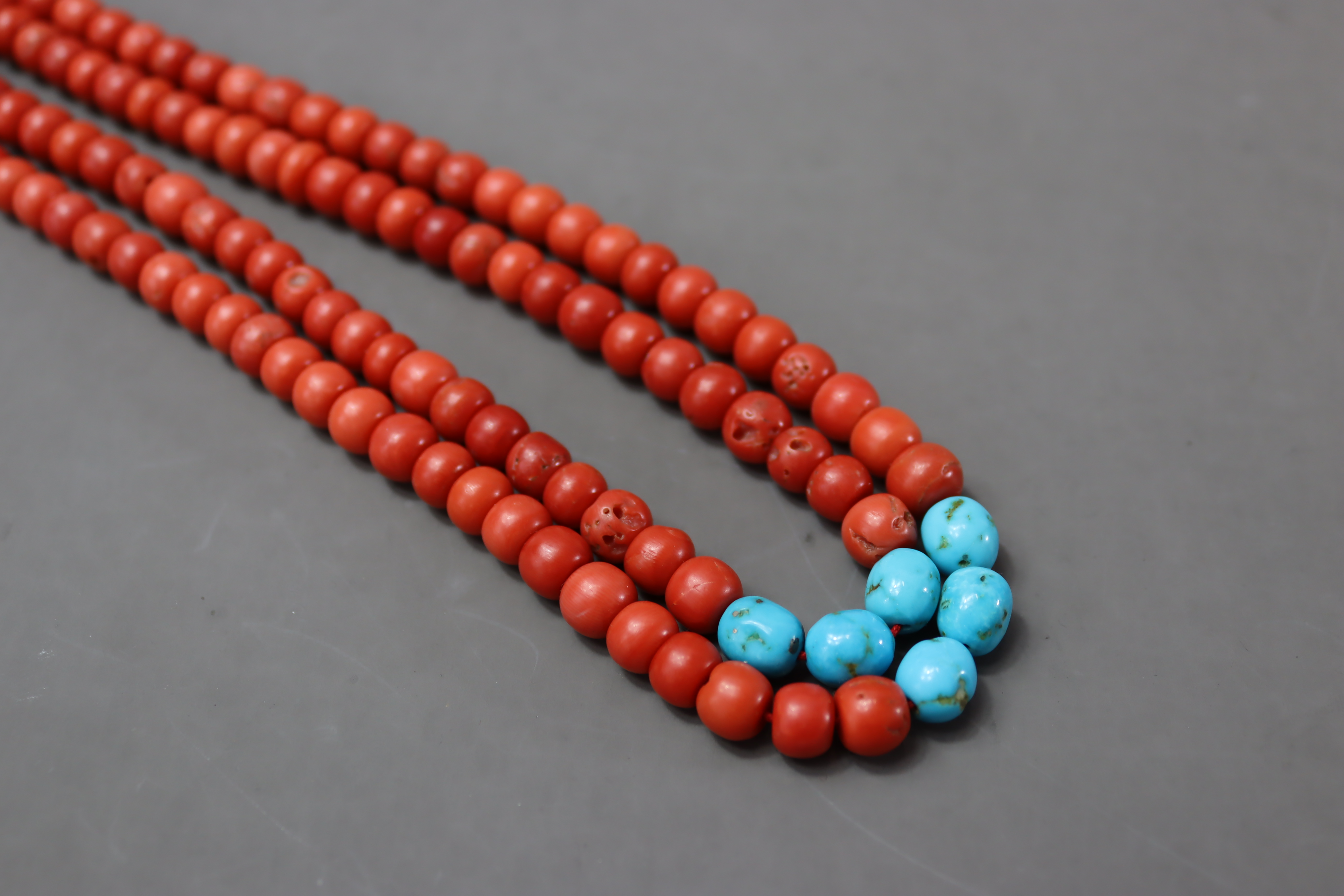 Two Coral Bead Necklaces, 19th century, - Image 9 of 16