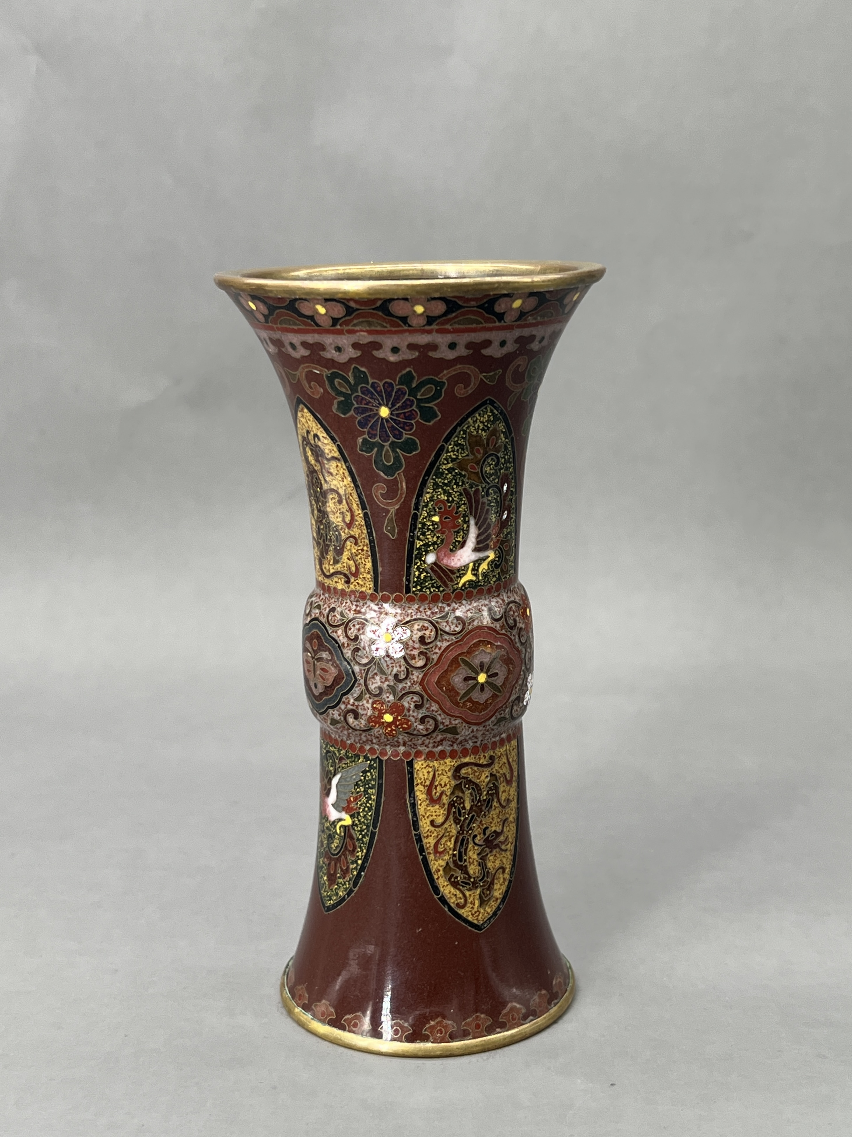 A Japanese Cloisonne Beaker Vase, attributed to Honda Yasaburo (active c.1870s to 1910)the sides - Image 4 of 6