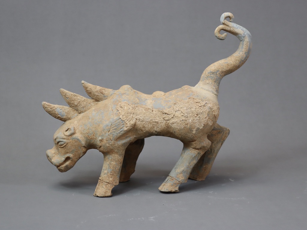 A Grey Pottery Chimera, Han dynastyA Grey Pottery Chimera, Han dynasty, the creature striding in - Image 3 of 7