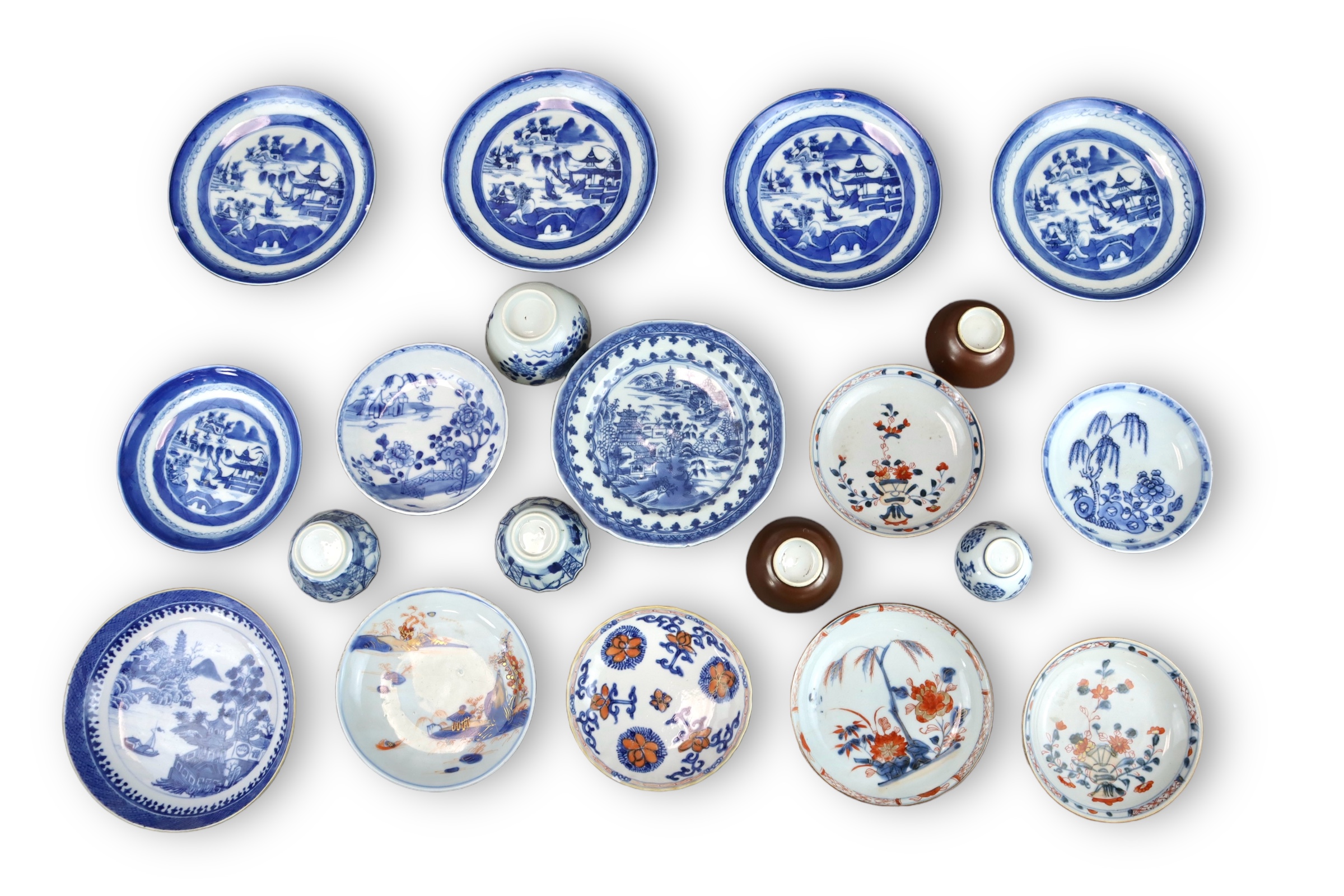 A Set of 14 Saucers and 6 Cups, Kangxi and later
