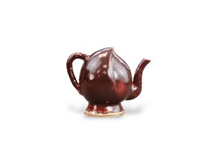 A 'Sang-de-boeuf' Cadogan Teapot, 18th century