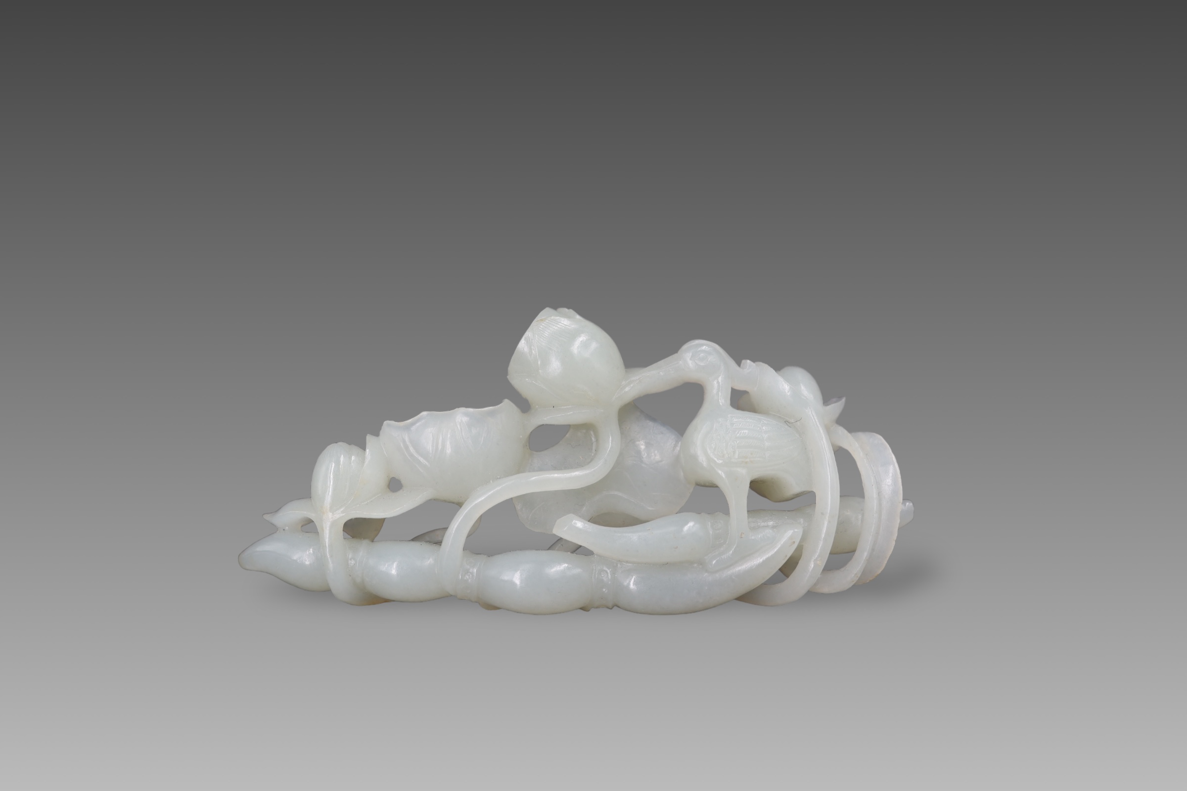 A White Jade Lotus Flower and Root, Qing dynasty