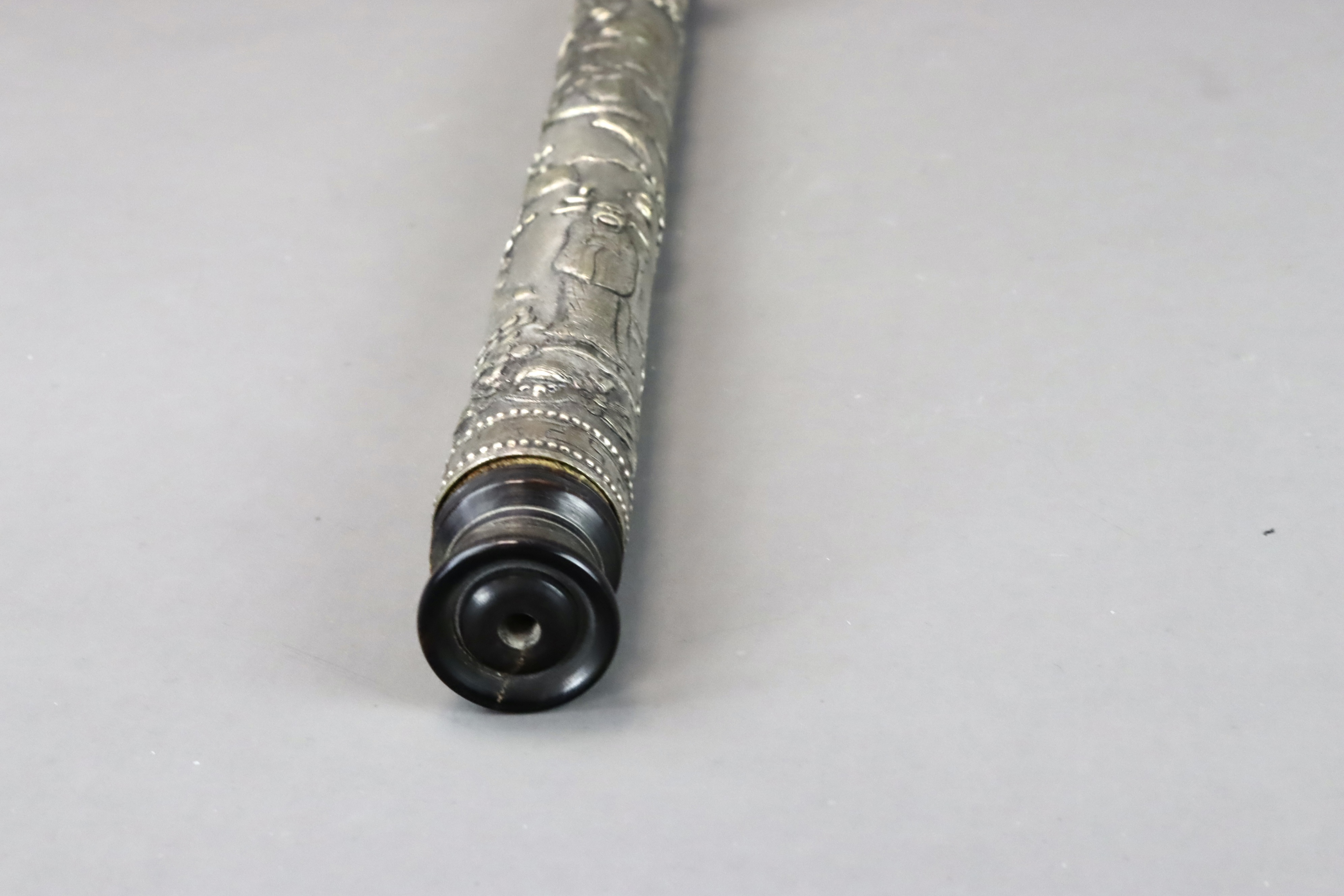 An Unusual Silver Opium Pipe, late Qing dynasty, - Image 7 of 11