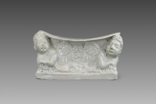 A Rare White-glazed 'Kalavinka' Pillow, Liao dynasty