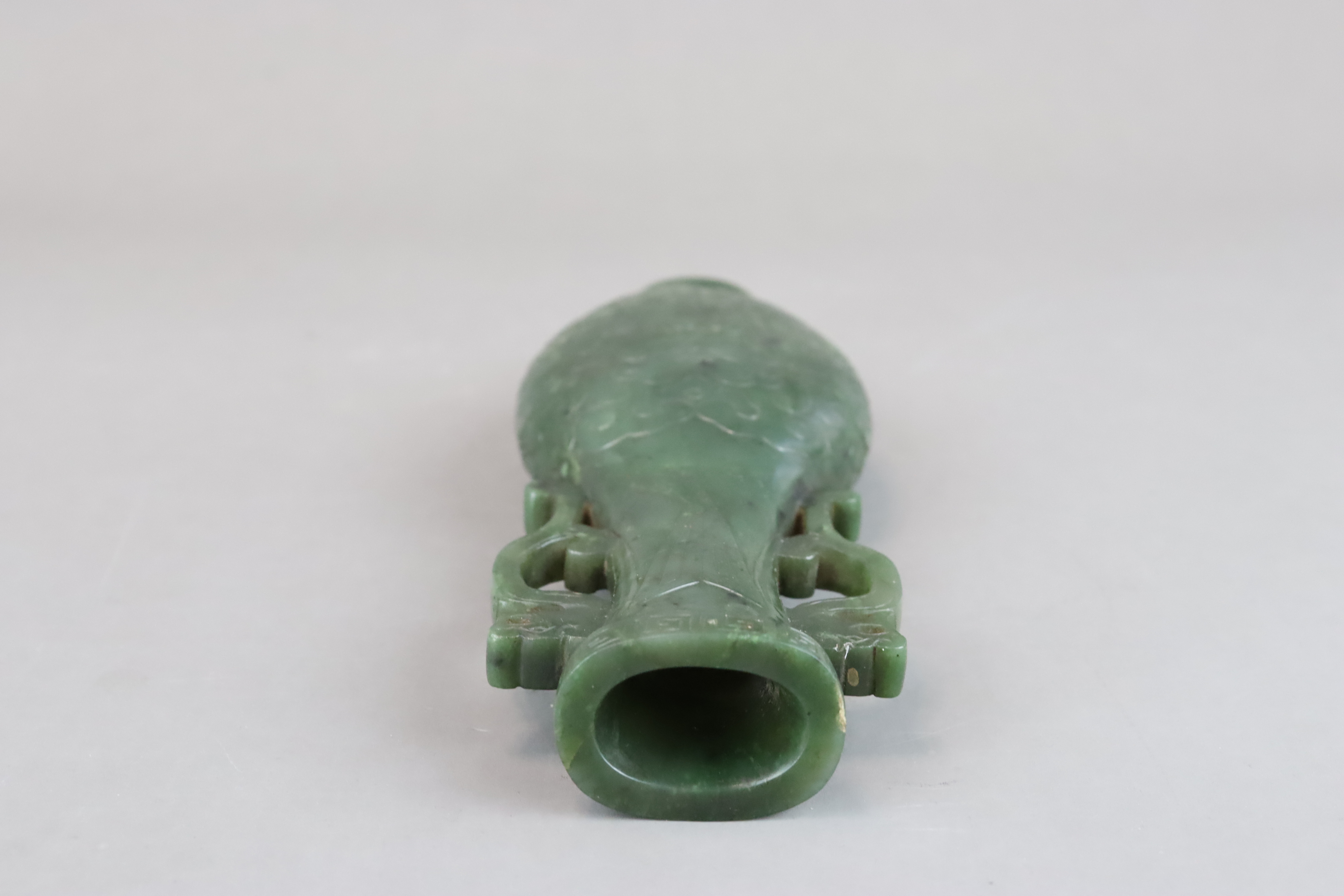 A Spinach Green Jade Vase, 18th century - Image 6 of 6