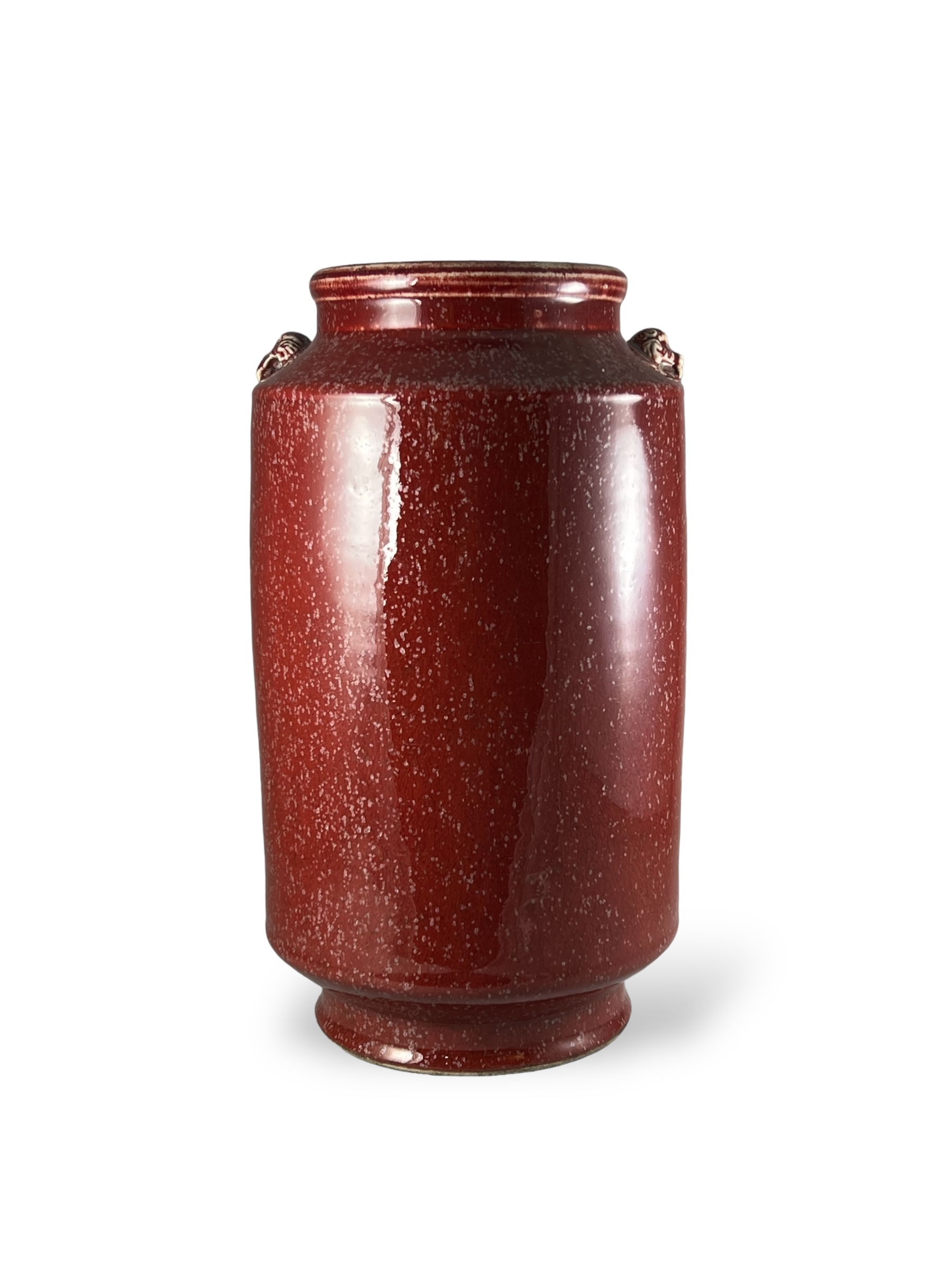 A Red glazed Cylindrical Jar, late Qing dynasty