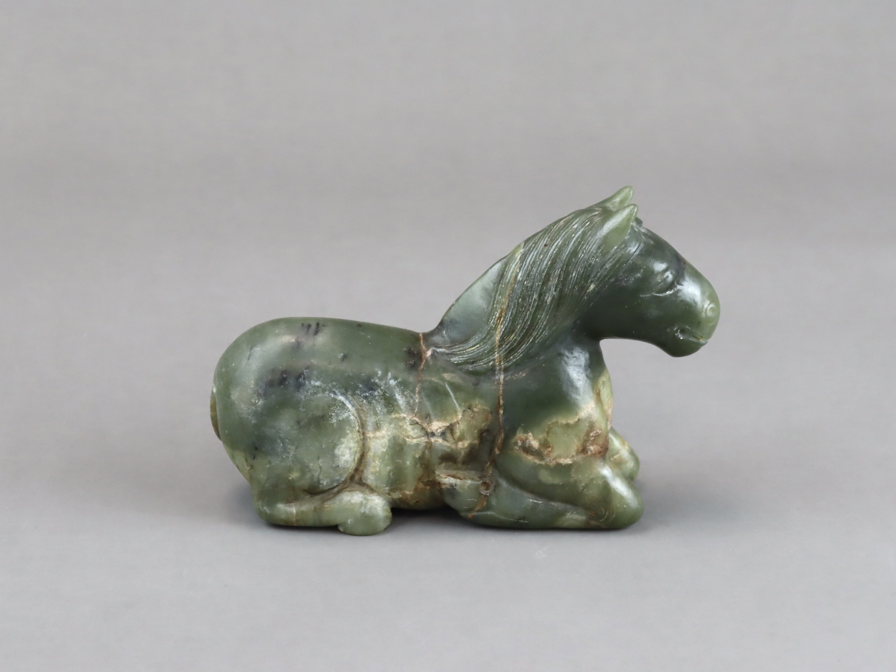 A Seated Jade Horse, Qing dynasty, - Image 4 of 7