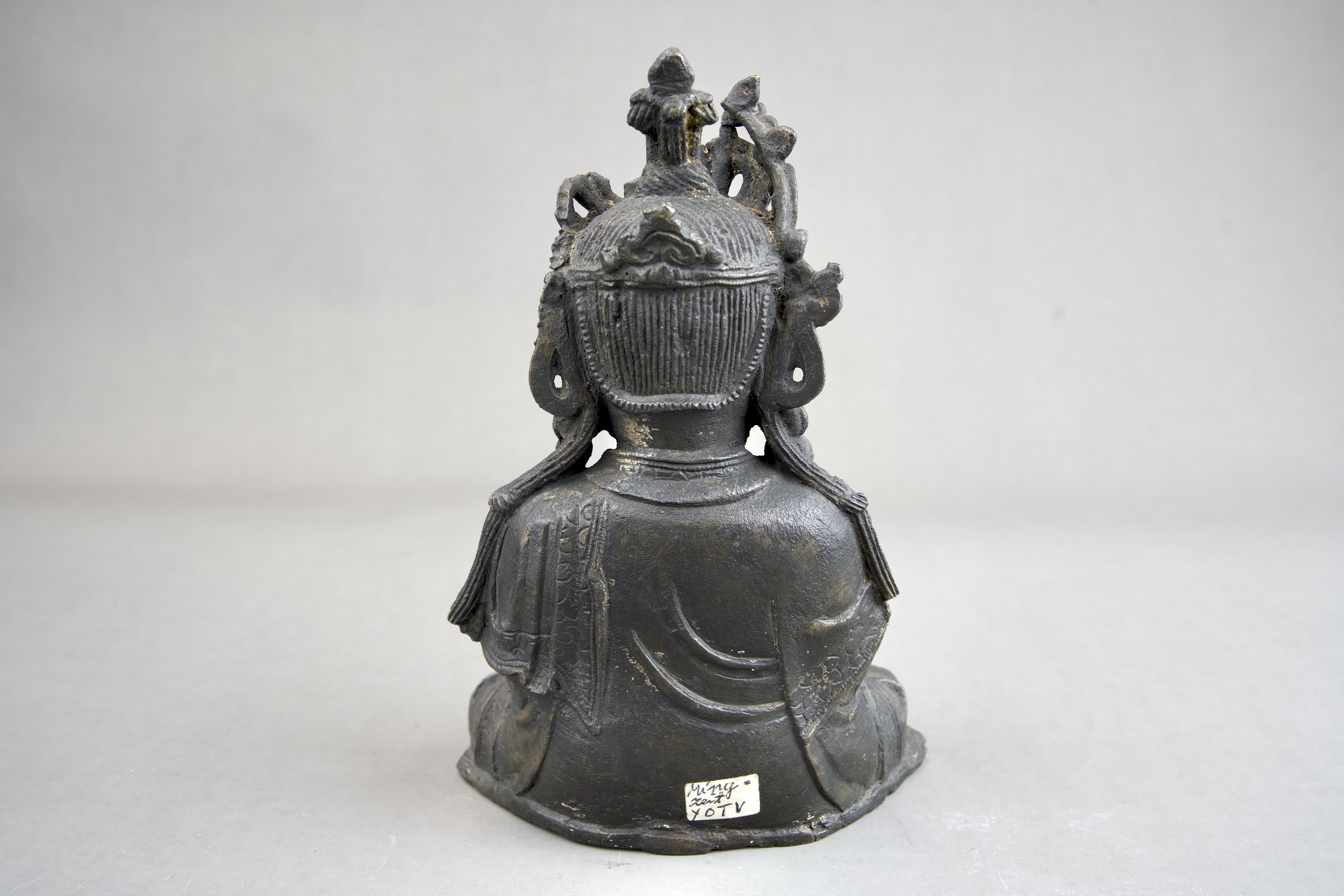 A Bronze Seated Bodhisattva, and a Standing Acolyte, Ming dynasty - Image 13 of 14