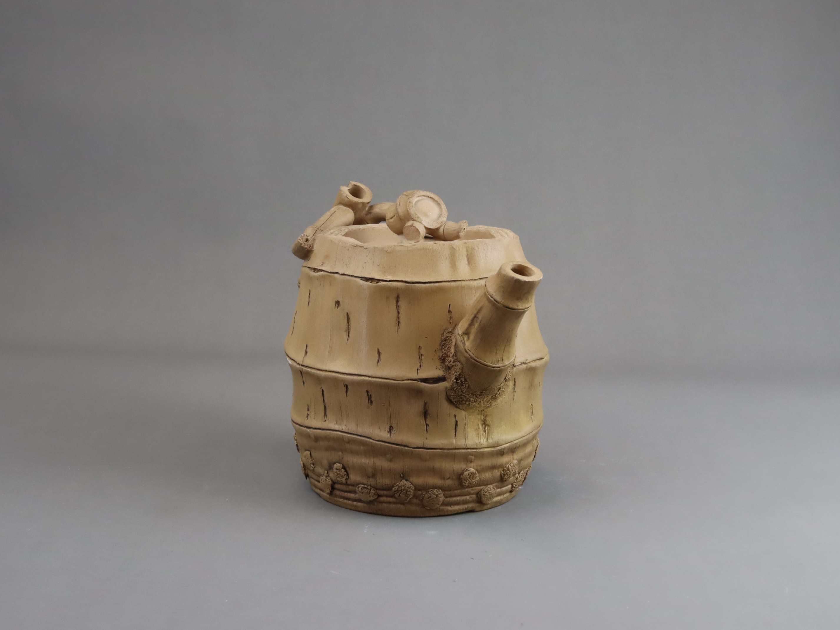 A Yixing Teapot and Cover of Bamboo Form, late Qing/early Republic - Image 3 of 8