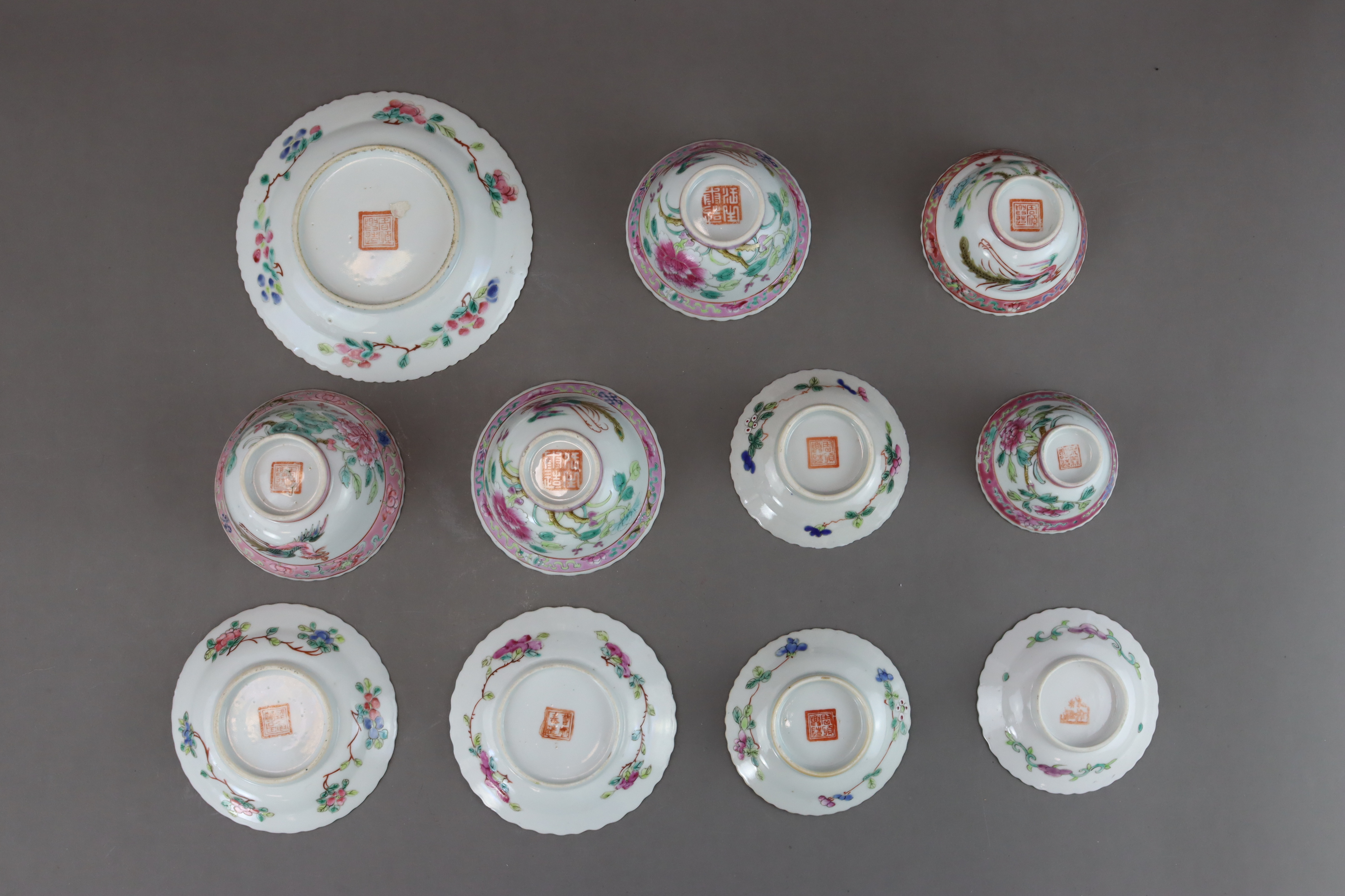 A Good Nonya Ware Part Tea Service, 19th century, - Image 2 of 7