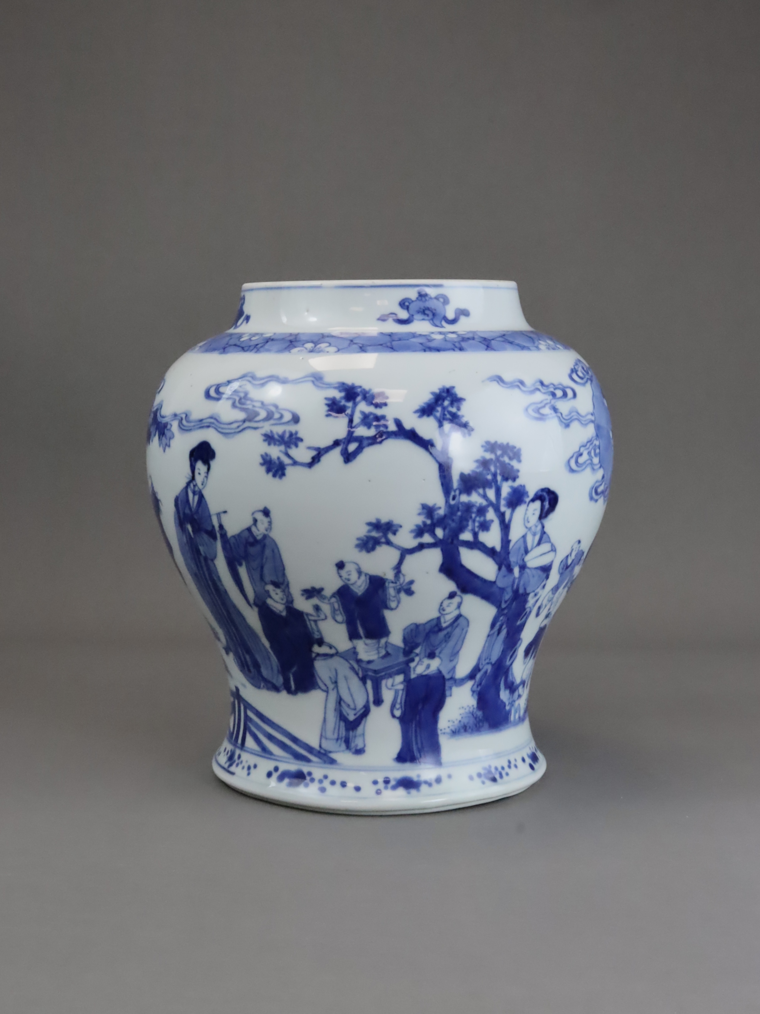 A Blue and White Jar with Boys Playing, Kangxi - Image 2 of 10