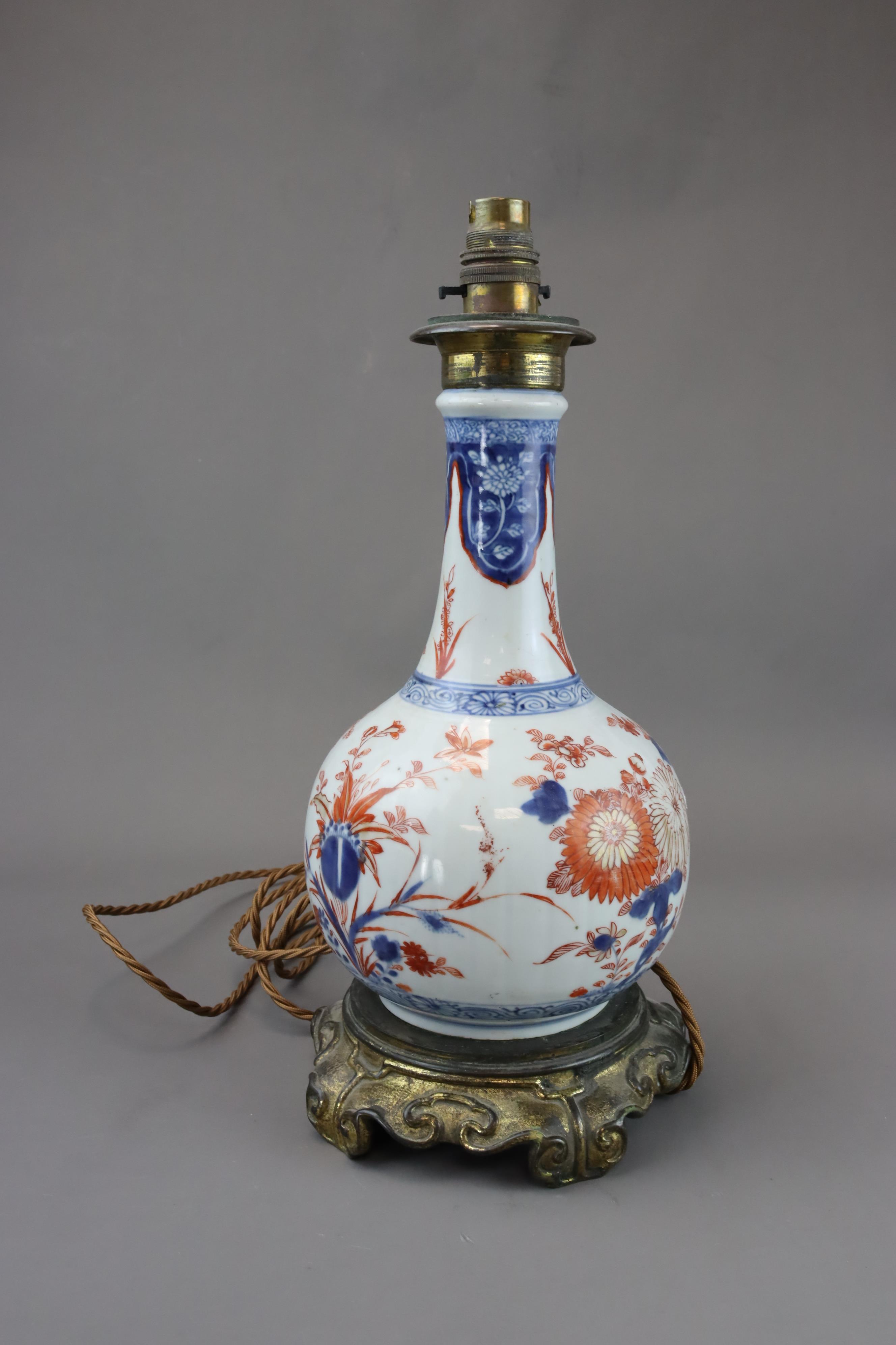 An Ormolu Mounted Chinese Imari Bottle Vase, Kangxi - Image 4 of 8