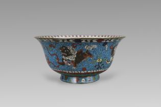 A Cloisonne 'Buddhist Lions' Bowl, 16th century,