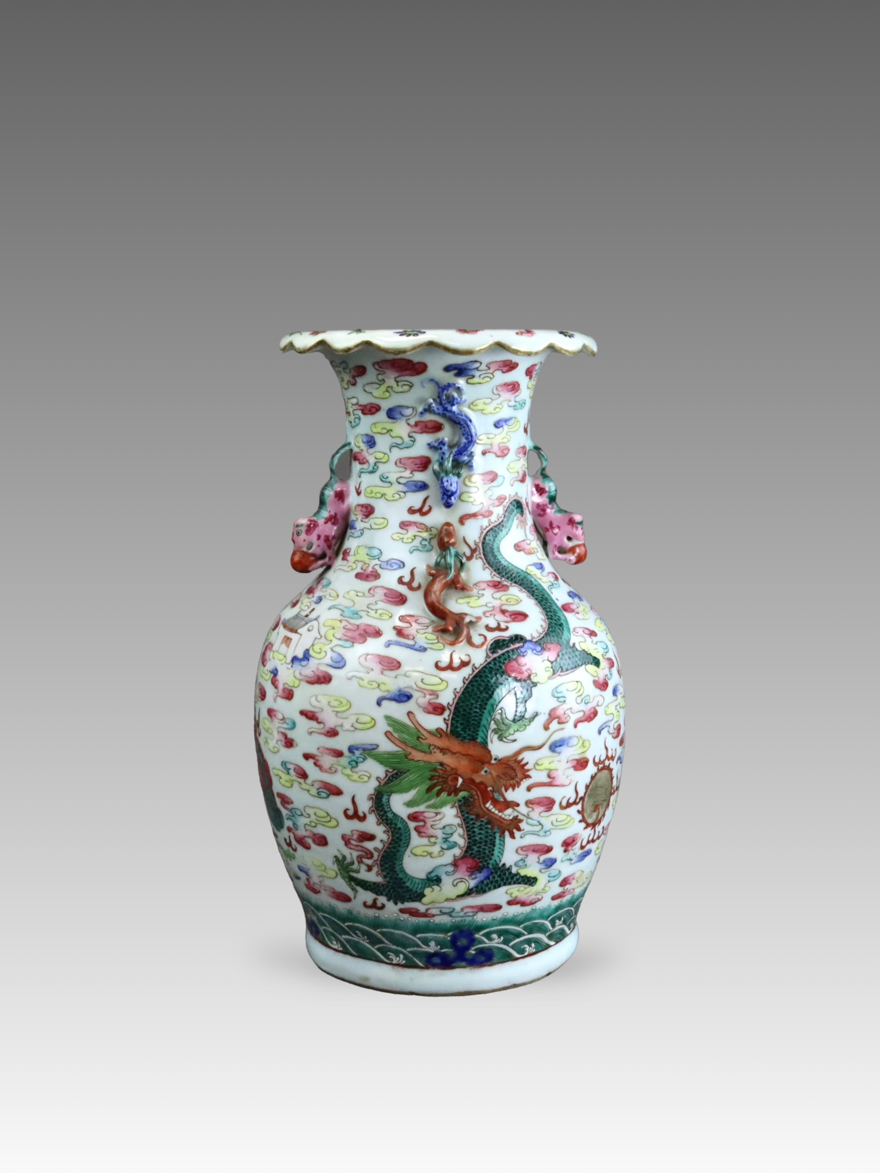 A 'famille rose' Dragon Vase, 19th century,