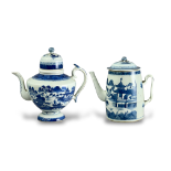 Two 'blue  Canton' teapots and covers, early 19th century