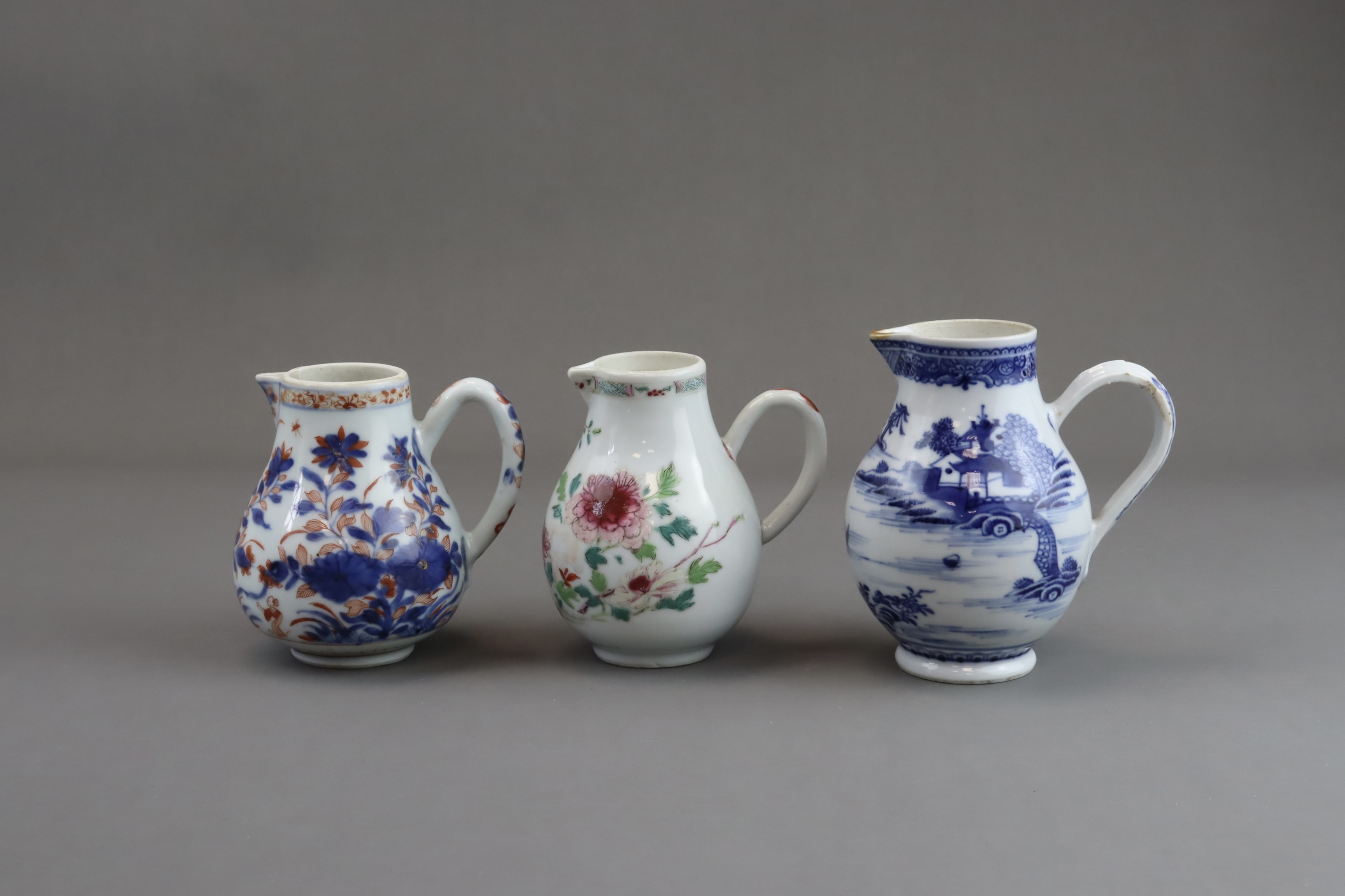 Three Blue and White and 'famille rose' Milk Jugs, 18th century - Image 2 of 10