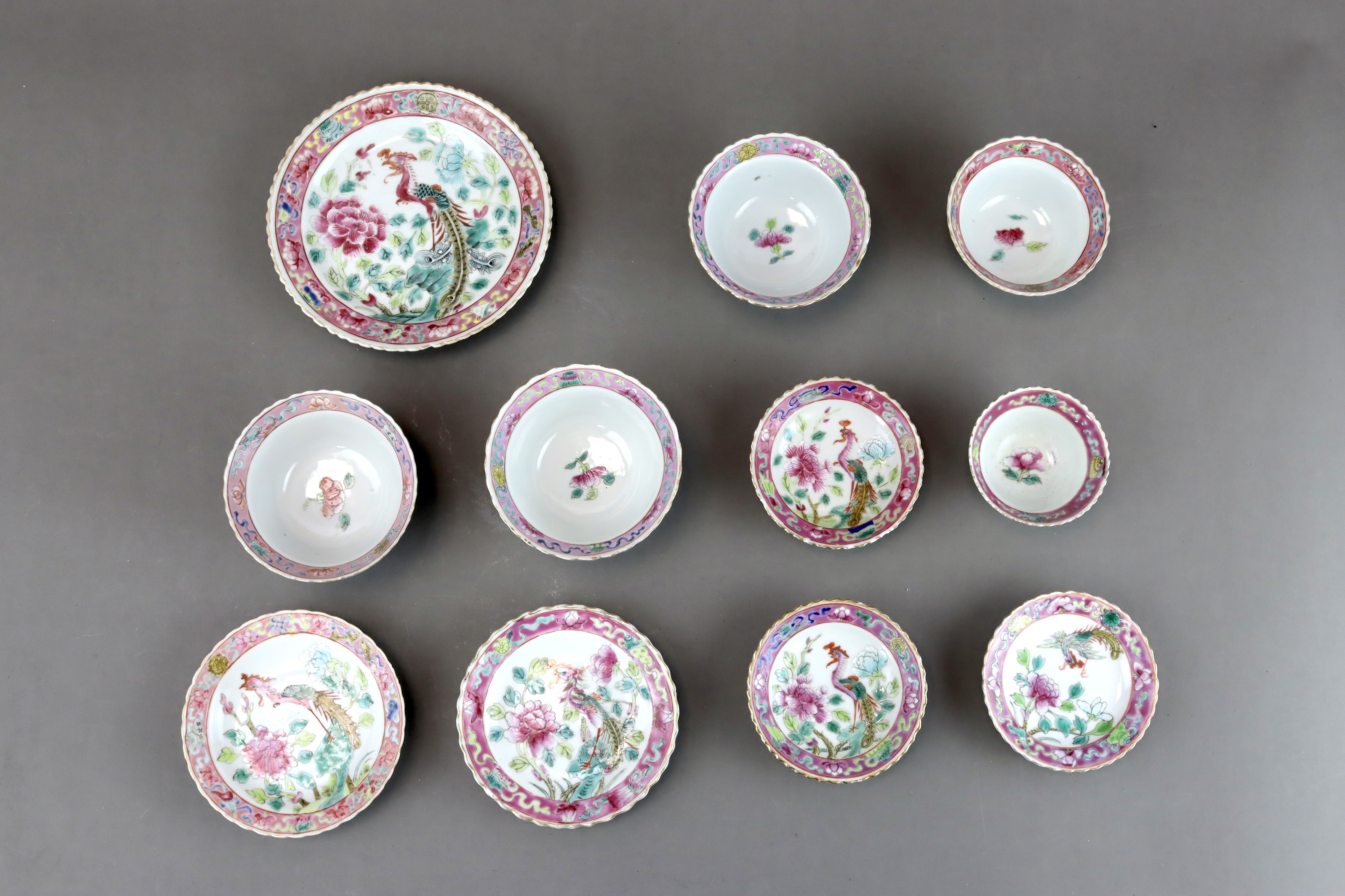 A Good Nonya Ware Part Tea Service, 19th century, - Image 7 of 7