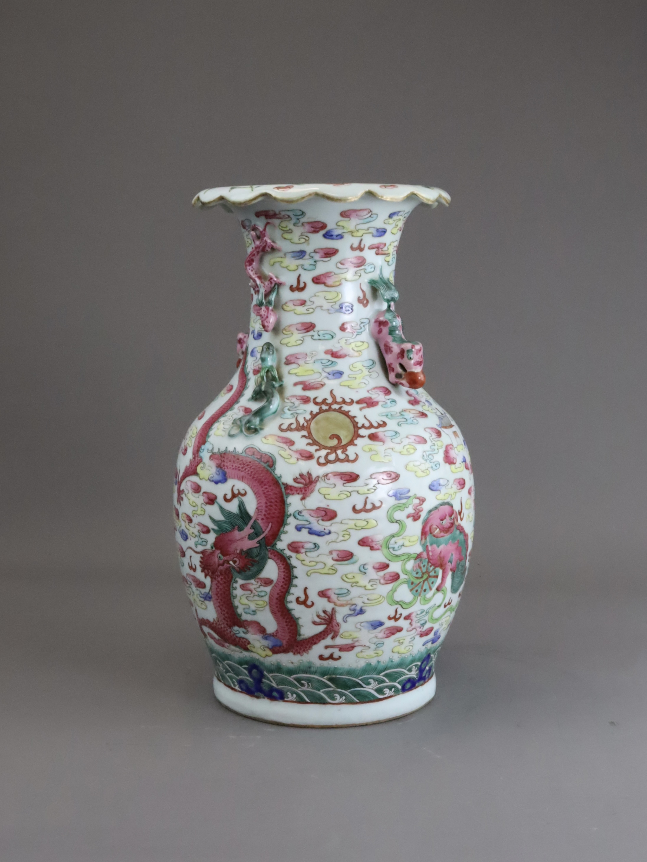 A 'famille rose' Dragon Vase, 19th century, - Image 4 of 10