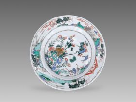 An exquisite 'famille verte' Floral Dish, Kangxi