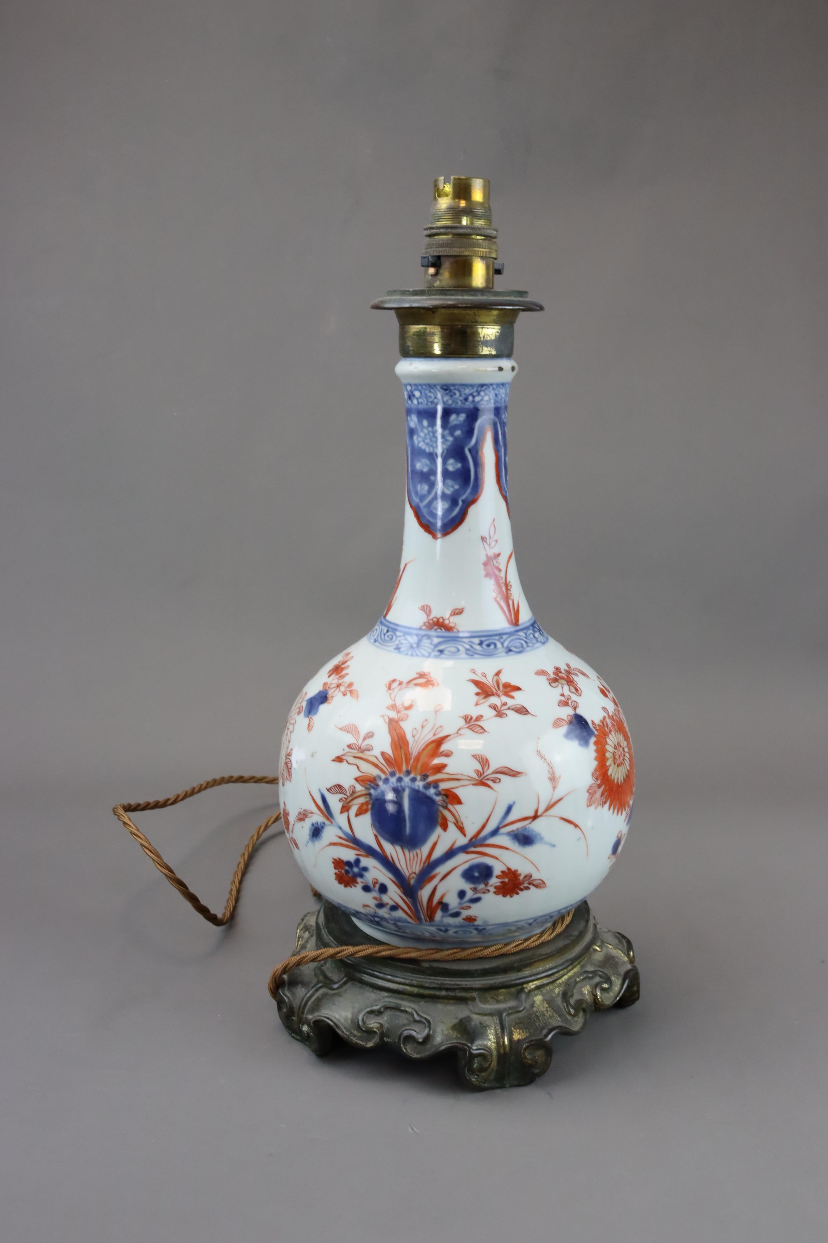 An Ormolu Mounted Chinese Imari Bottle Vase, Kangxi - Image 6 of 8