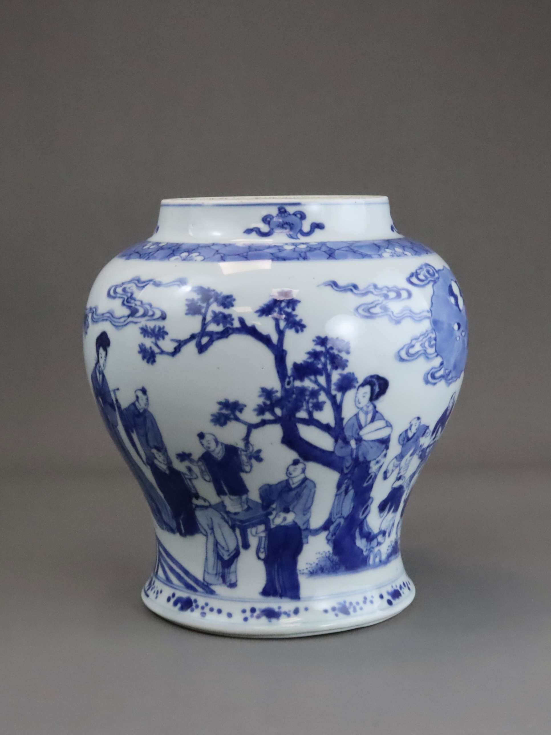 A Blue and White Jar with Boys Playing, Kangxi - Image 8 of 10