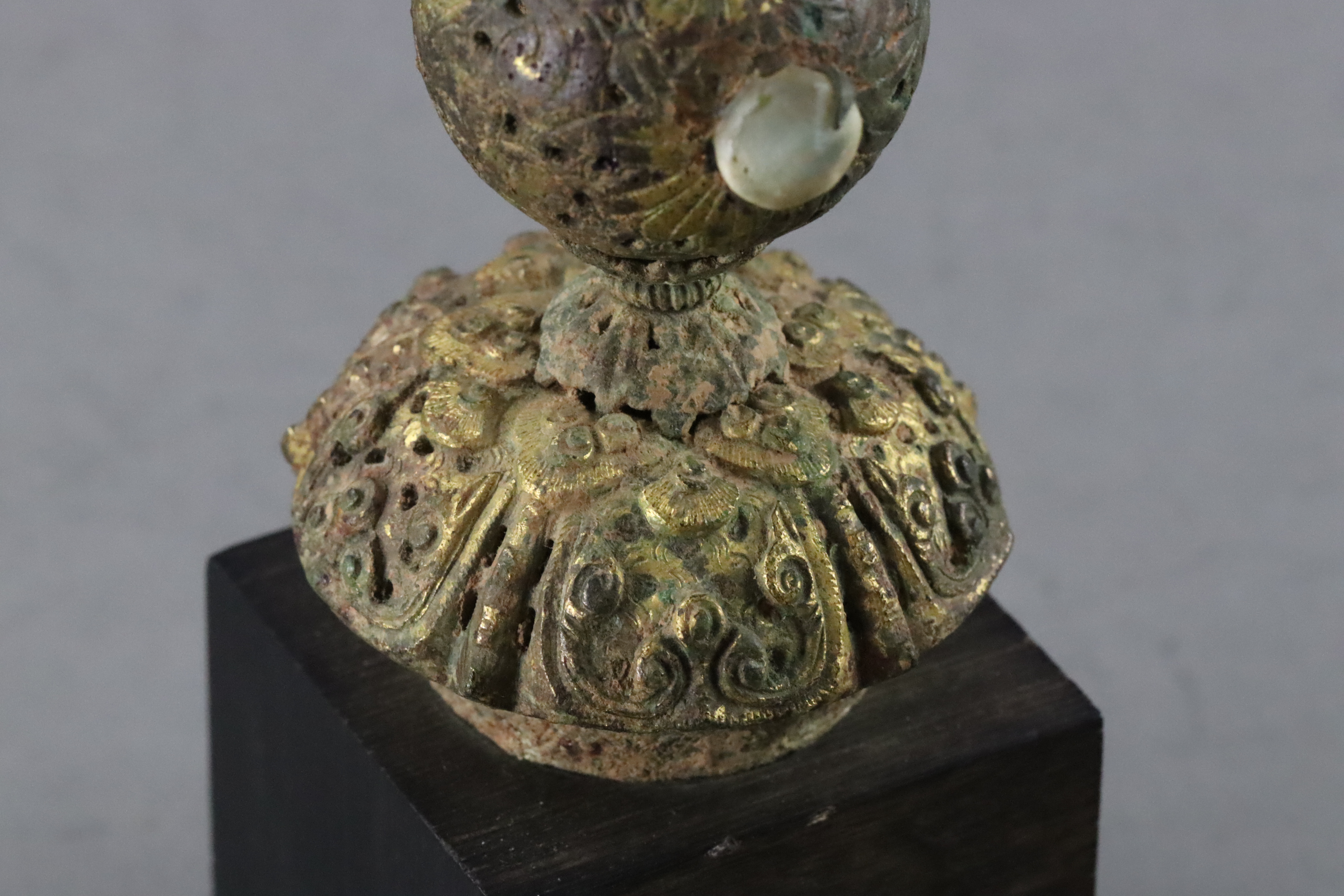 A Copper Gilt Hat Finial, Qing dynasty - Image 10 of 10
