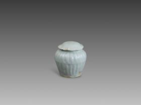 A Qingbai Lobed Jar and Cover, Song dynasty